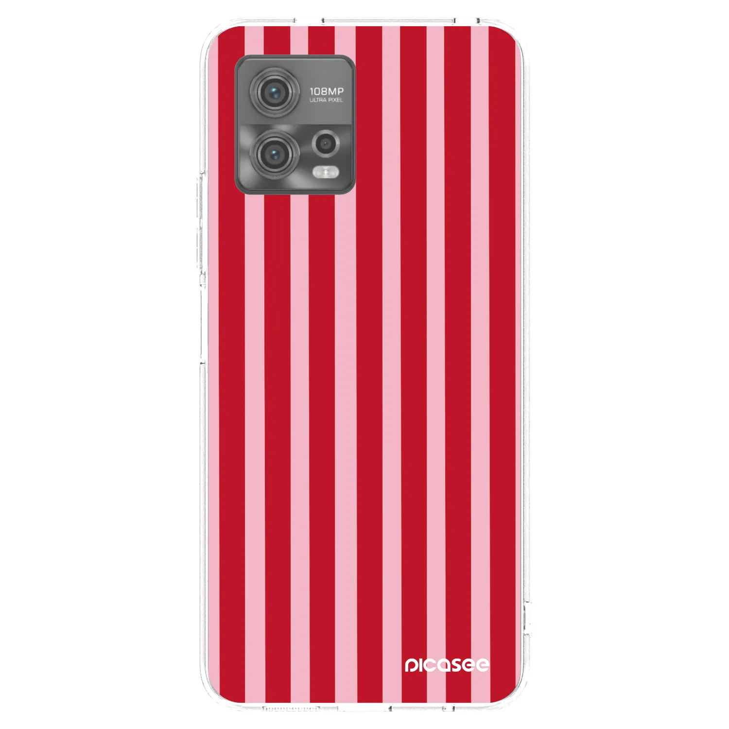 Picasee átlátszó szilikon tok az alábbi mobiltelefonokra Motorola Moto G72 - Lines red