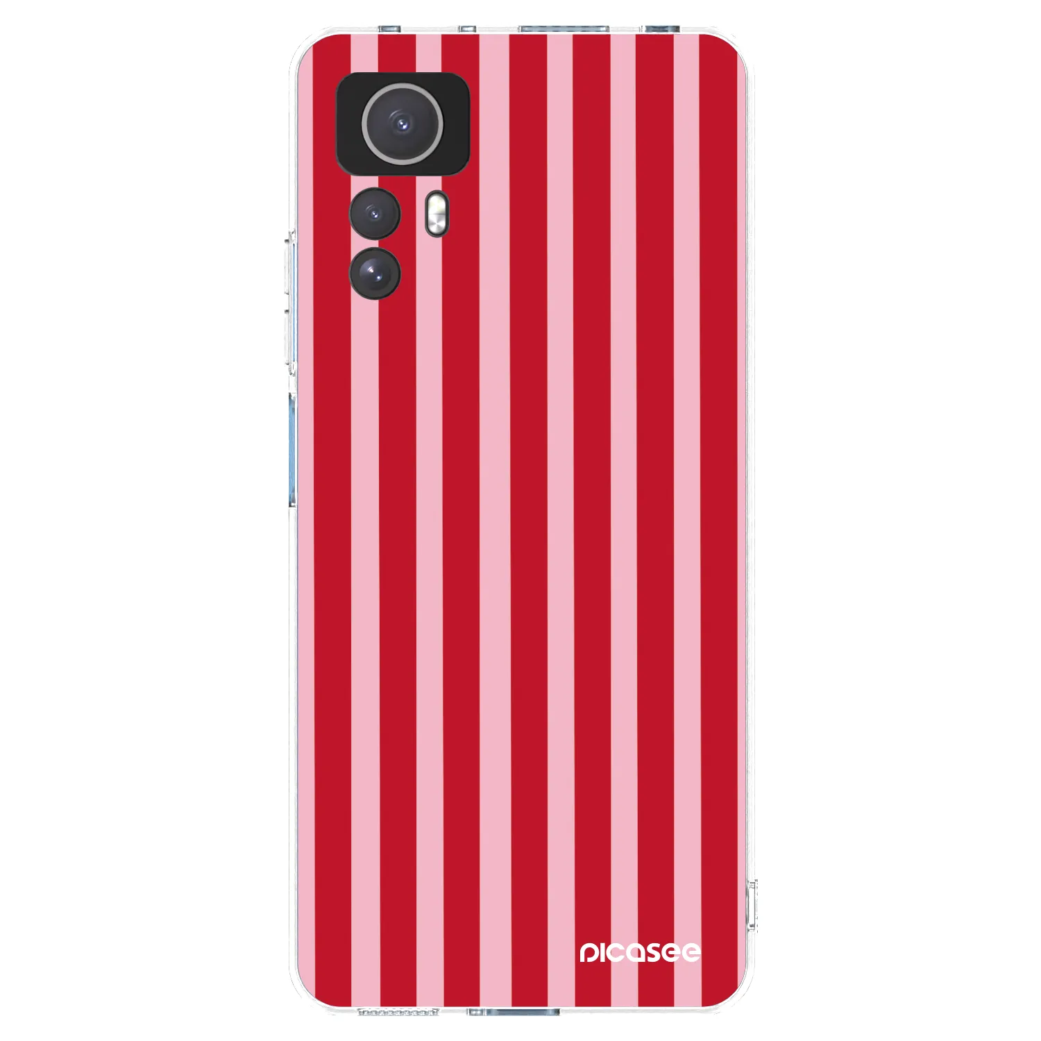 Picasee átlátszó szilikon tok az alábbi mobiltelefonokra Xiaomi Redmi Note 12S - Lines red