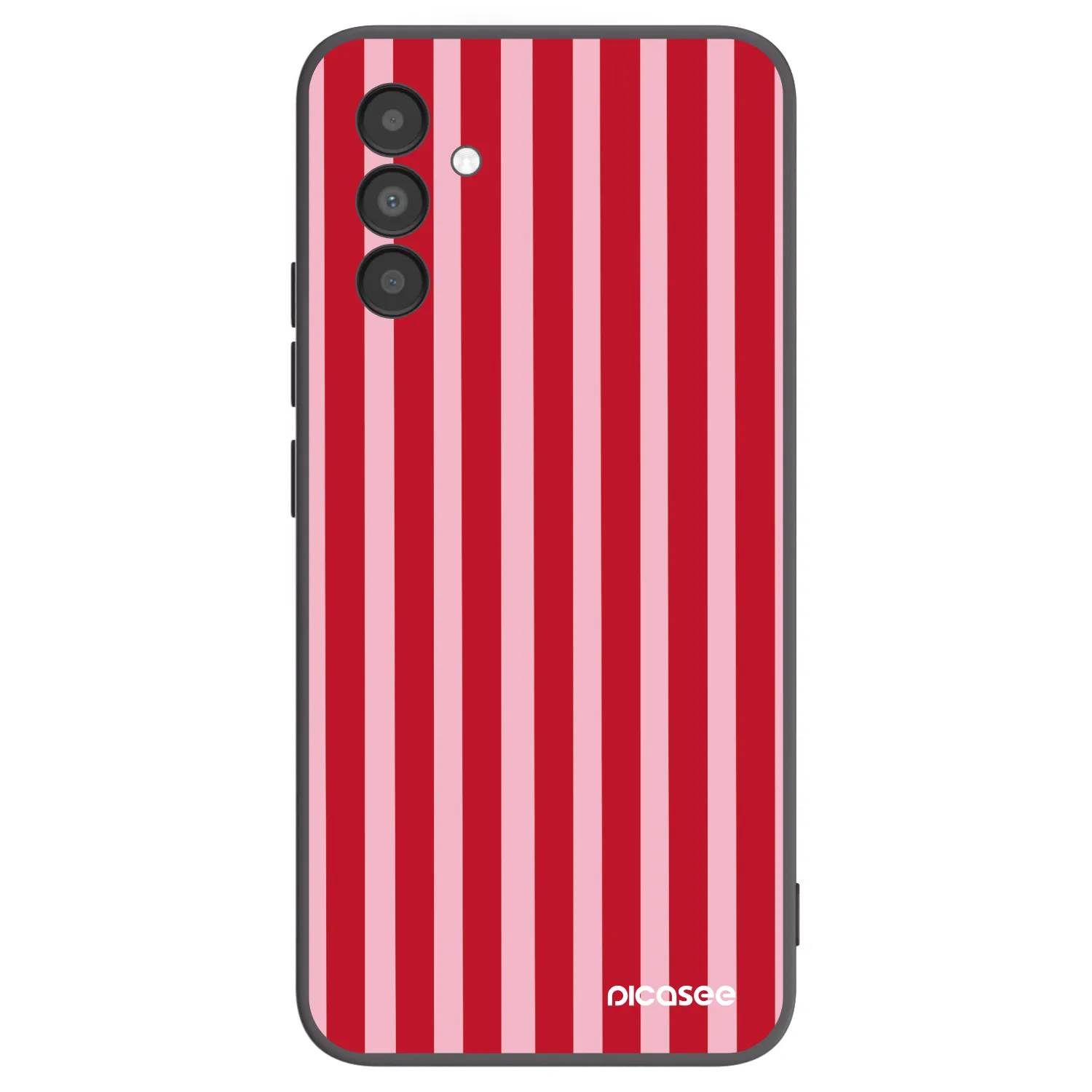 Picasee fekete szilikon tok az alábbi mobiltelefonokra Samsung Galaxy A04s A047F - Lines red