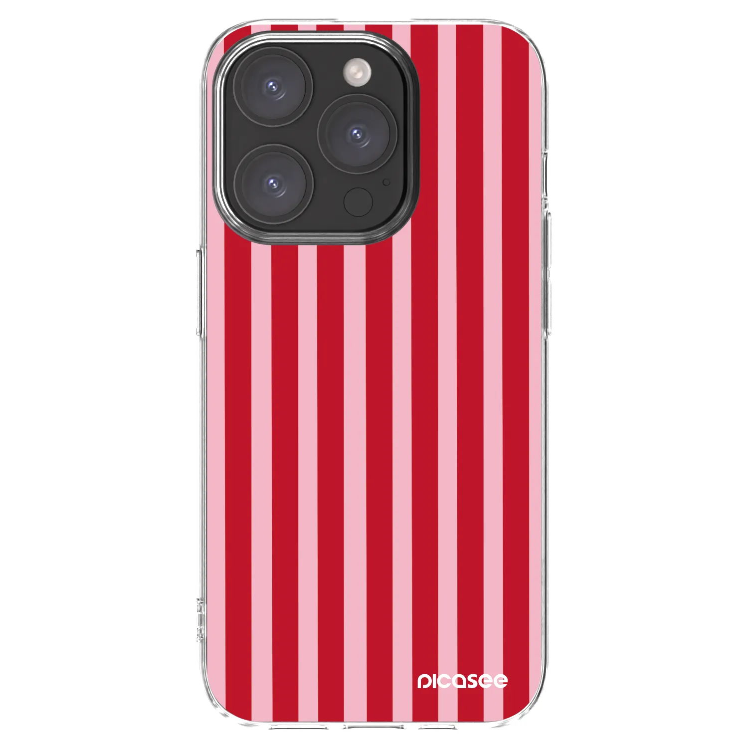 Picasee átlátszó szilikon tok az alábbi mobiltelefonokra Apple iPhone 15 Pro - Lines red