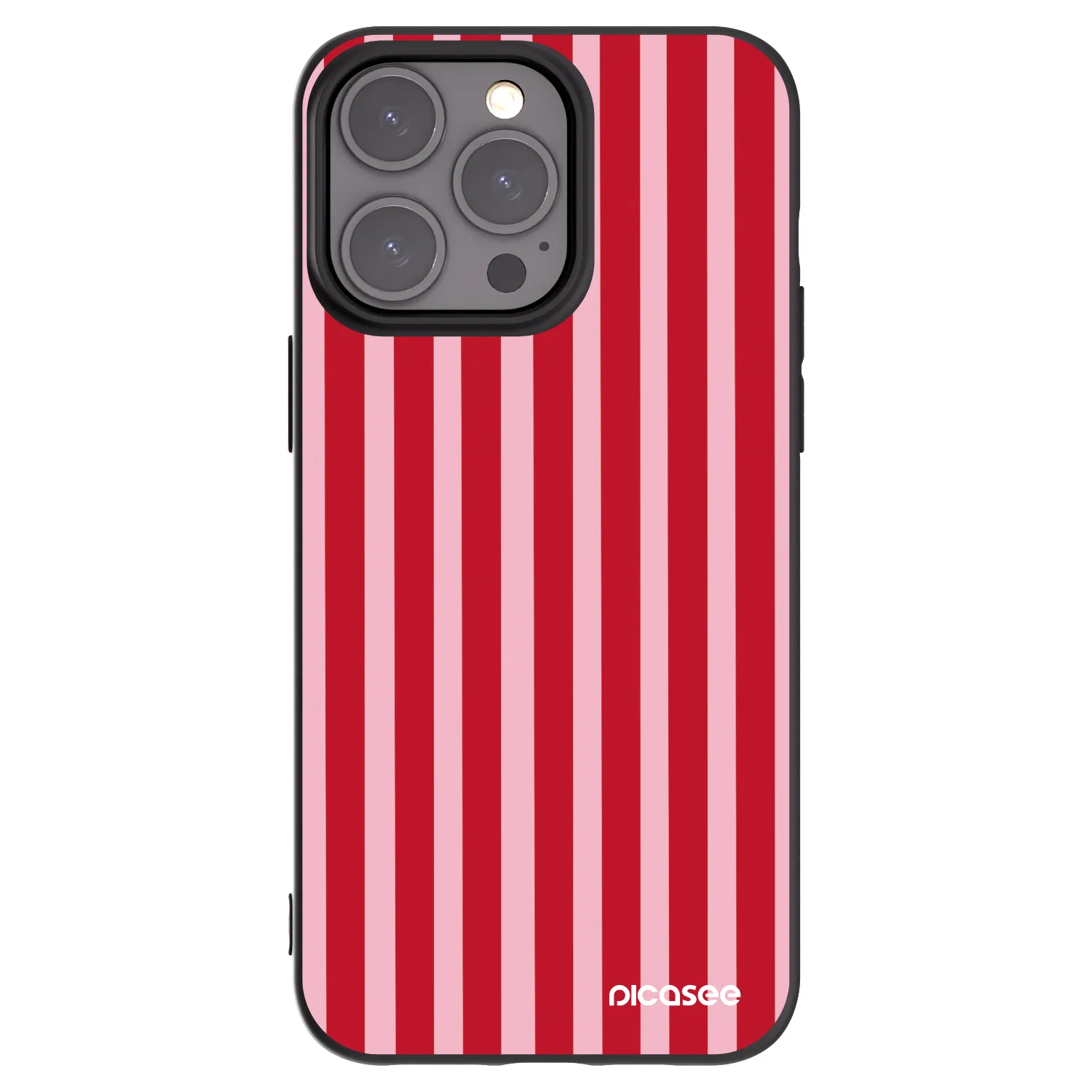 Picasee fekete szilikon tok az alábbi mobiltelefonokra Apple iPhone 15 Pro Max - Lines red