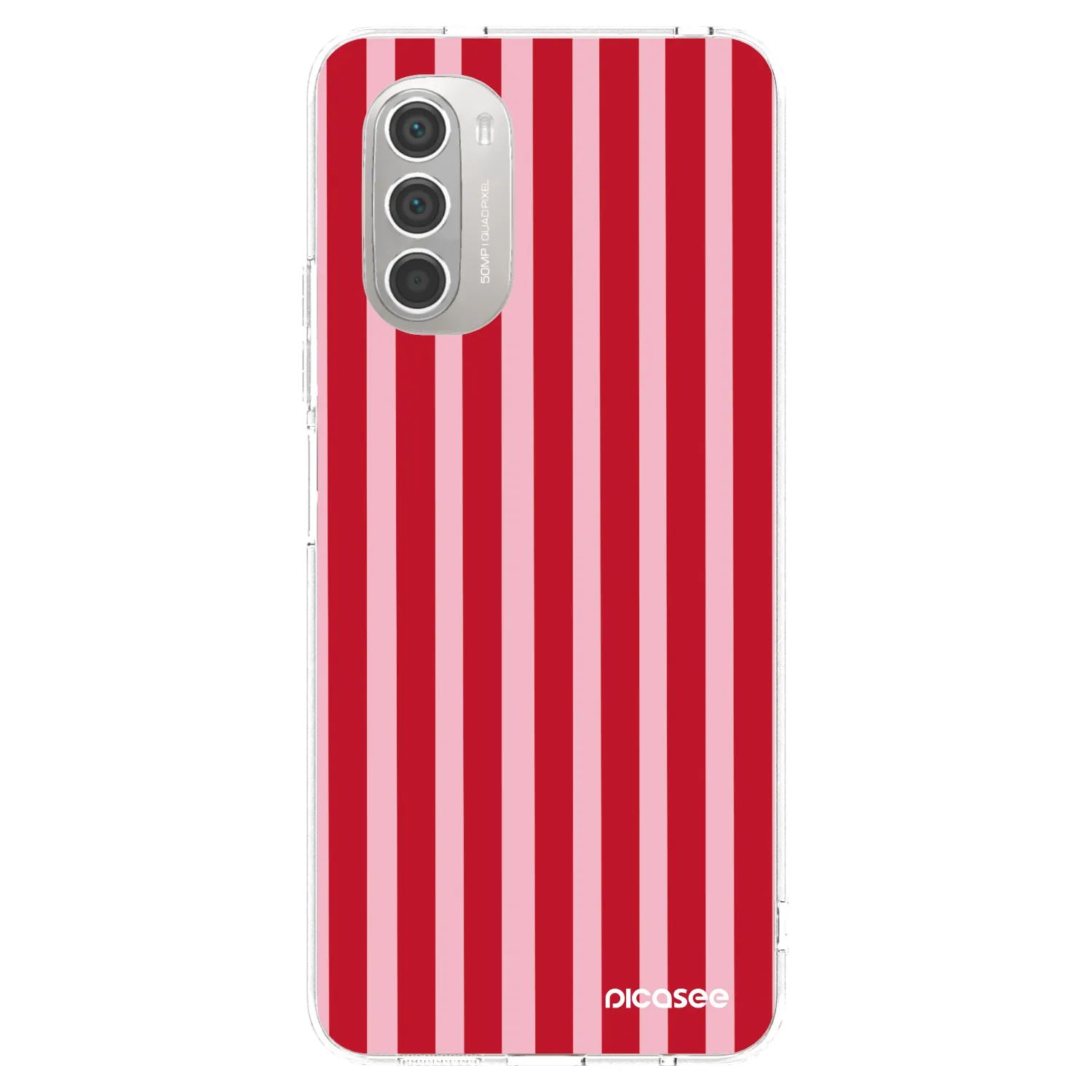 Picasee átlátszó szilikon tok az alábbi mobiltelefonokra Motorola Moto G51 - Lines red
