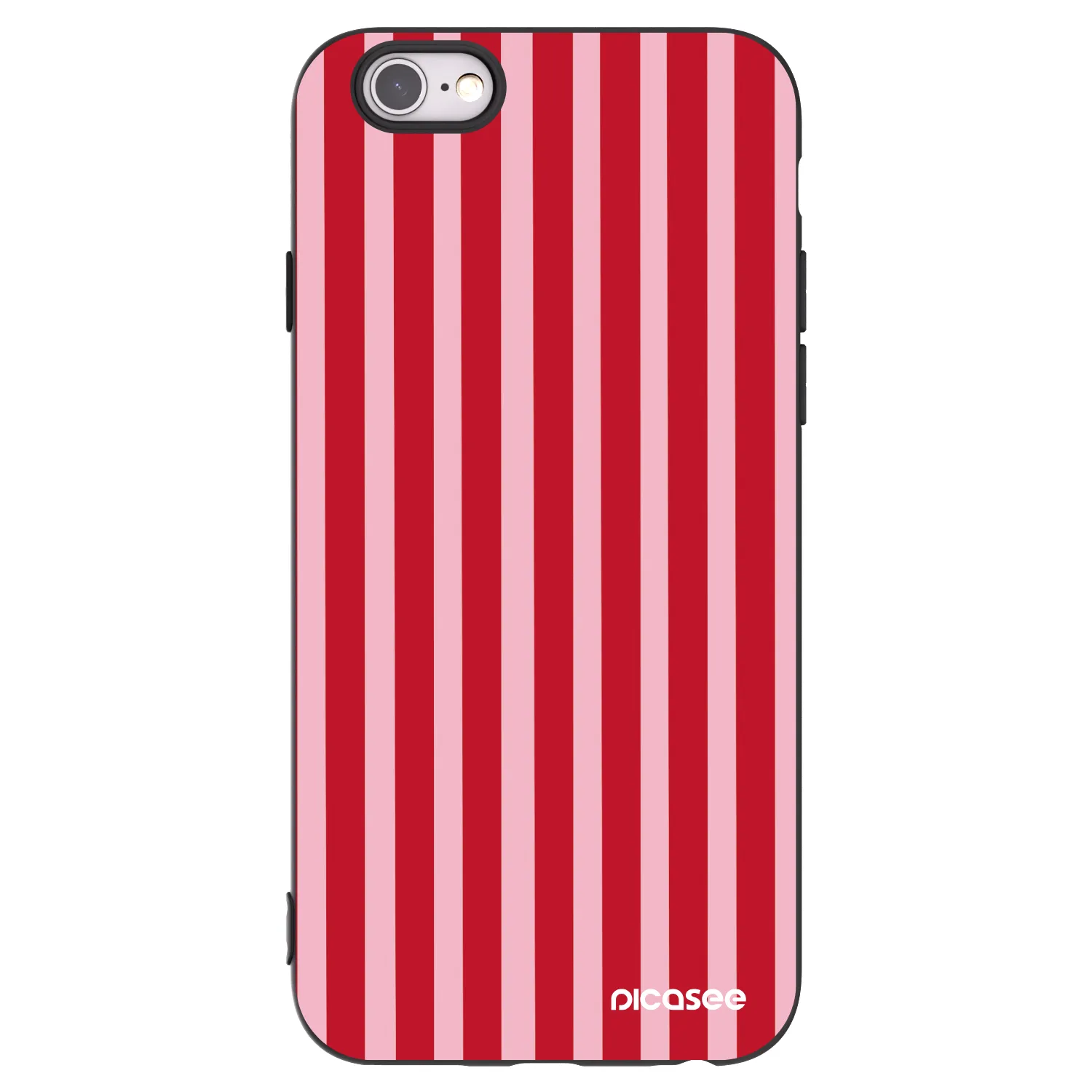 Picasee fekete szilikon tok az alábbi mobiltelefonokra Apple iPhone 6/6S - Lines red