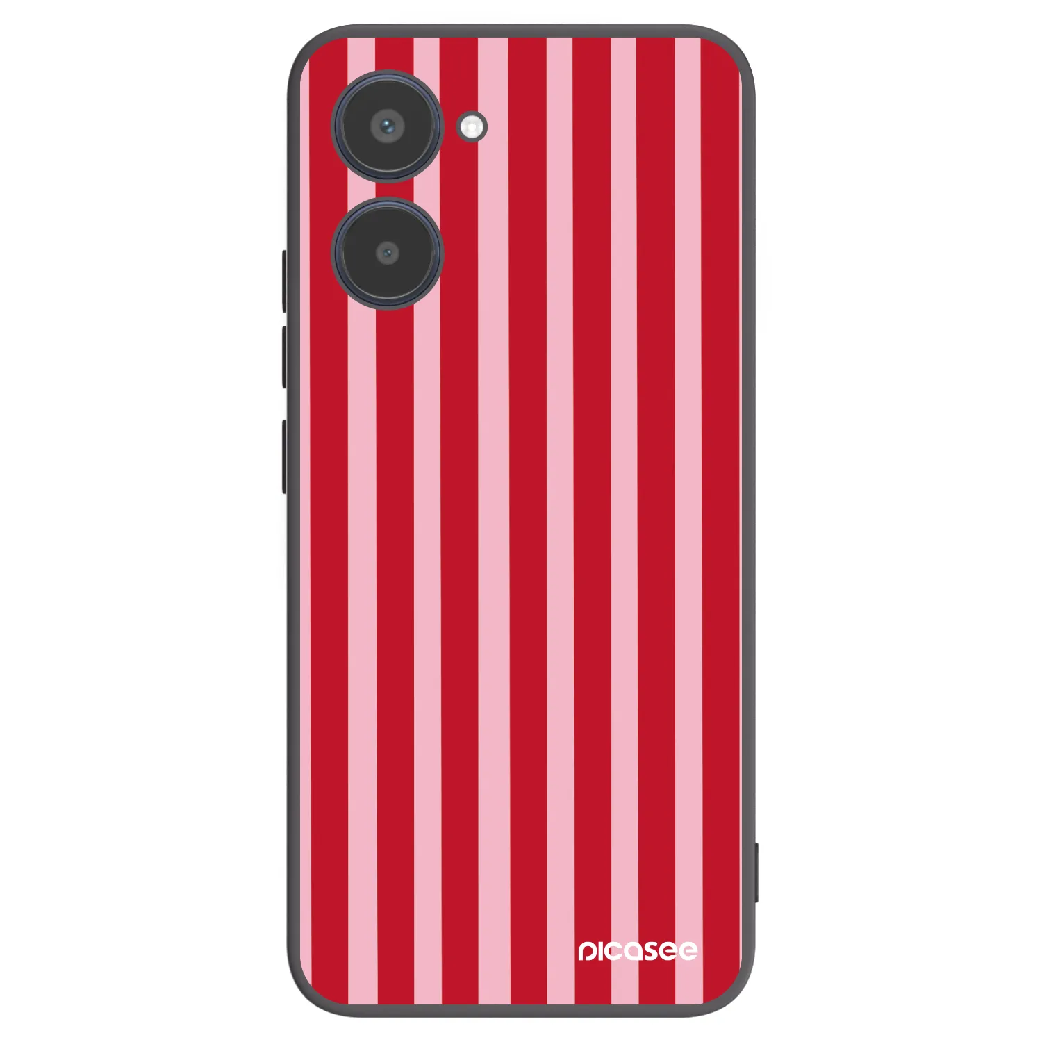 Picasee fekete szilikon tok az alábbi mobiltelefonokra Realme 10 4G - Lines red
