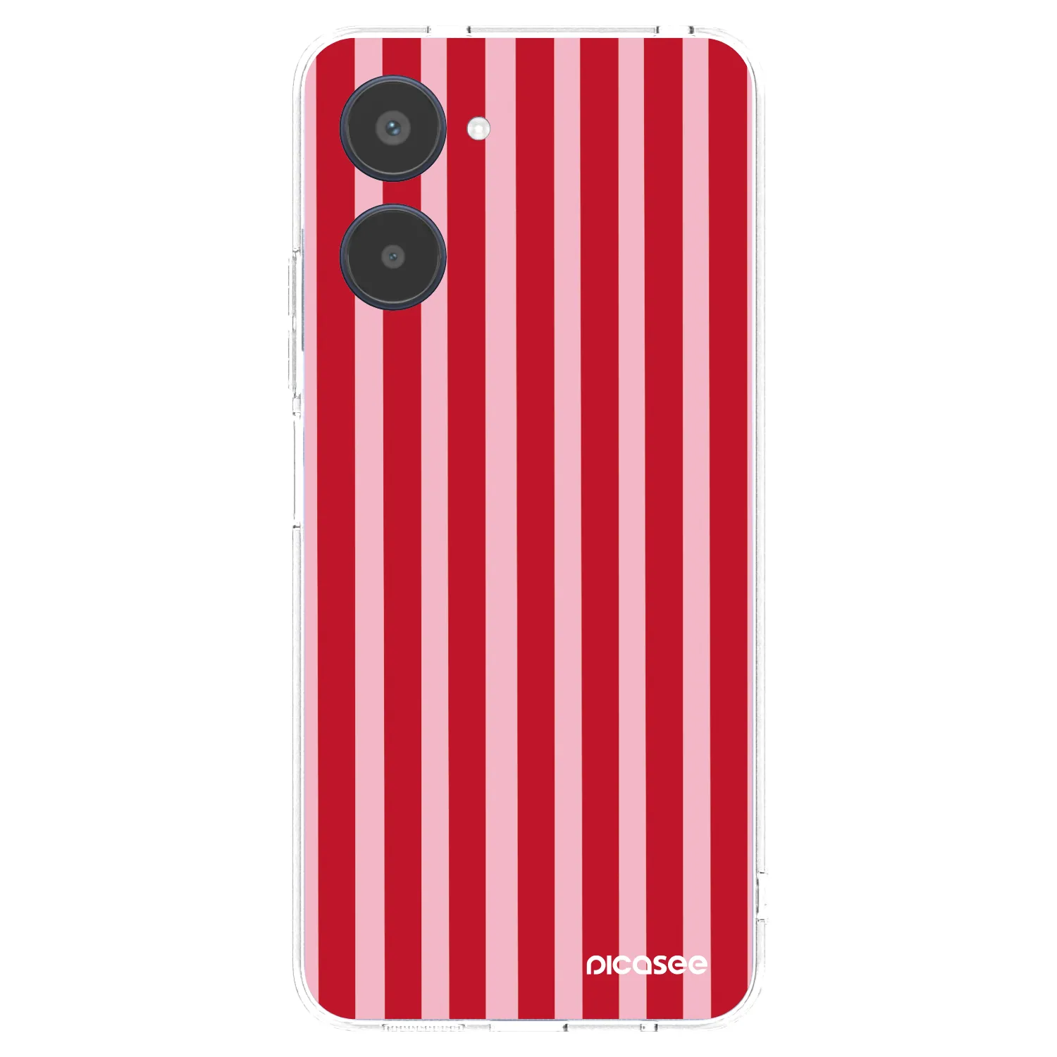 Picasee átlátszó szilikon tok az alábbi mobiltelefonokra Realme 10 4G - Lines red