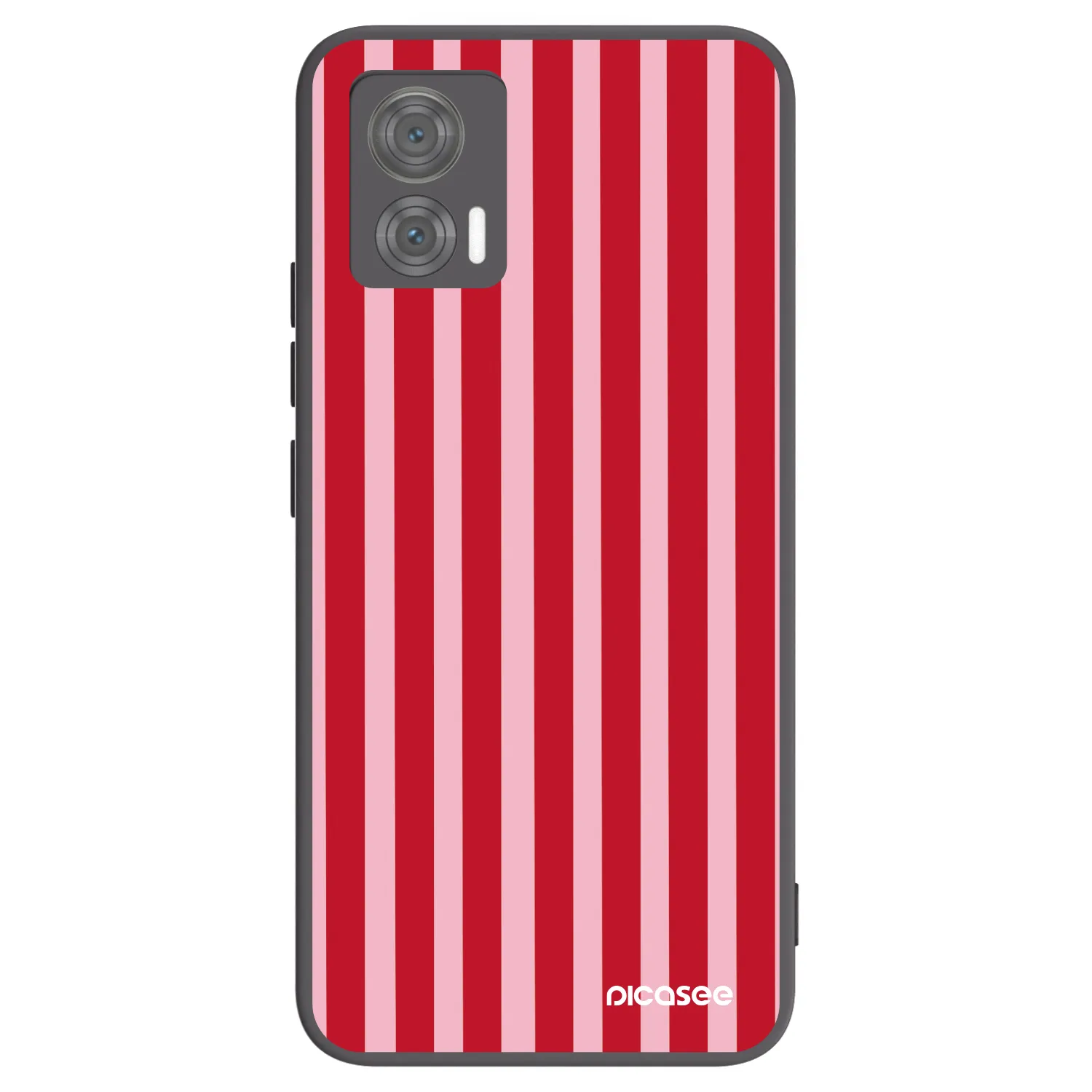 Picasee fekete szilikon tok az alábbi mobiltelefonokra Motorola Edge 30 Neo - Lines red