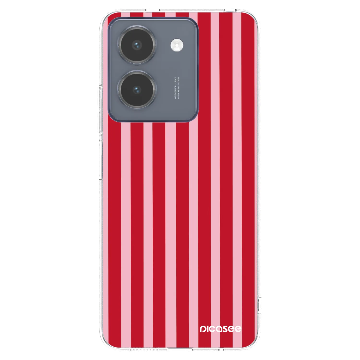 Picasee átlátszó szilikon tok az alábbi mobiltelefonokra Vivo Y36 4G - Lines red