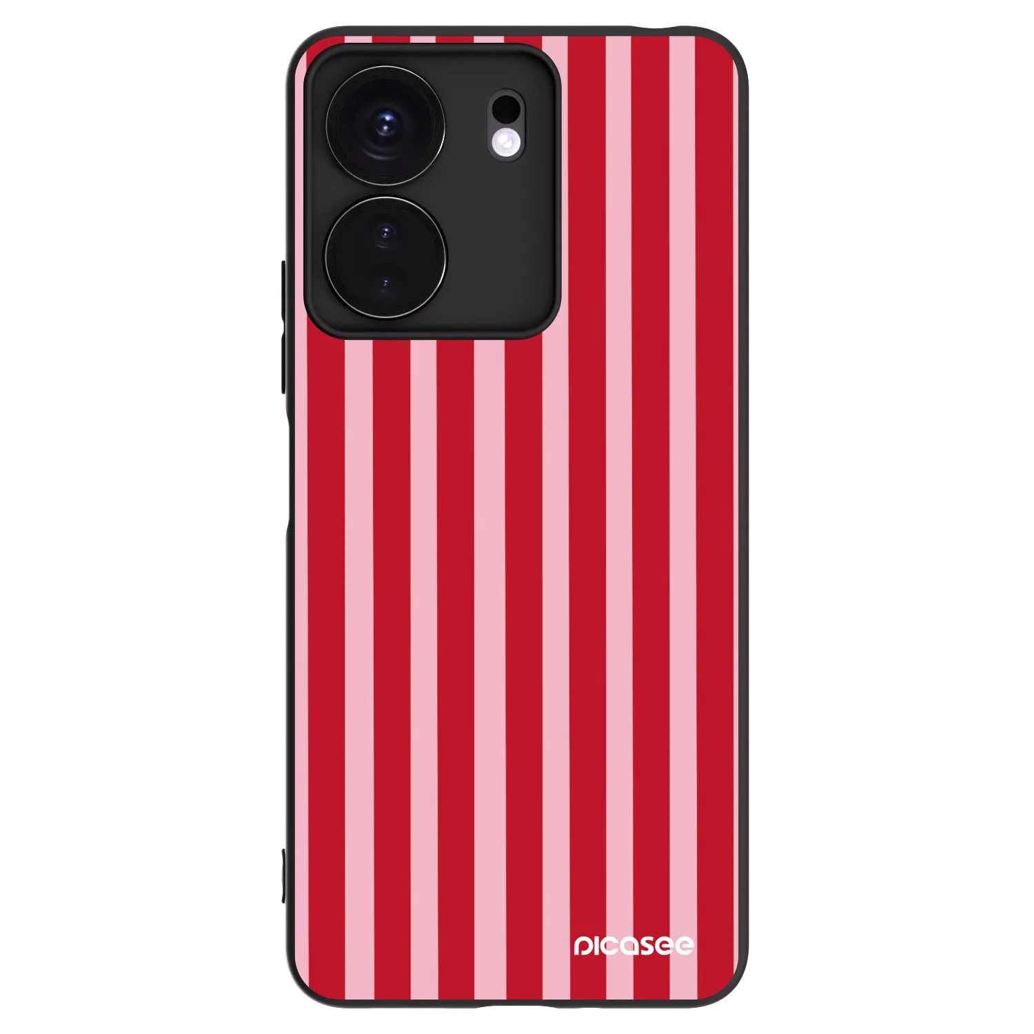 Picasee fekete szilikon tok az alábbi mobiltelefonokra Xiaomi Redmi 13C 4G - Lines red