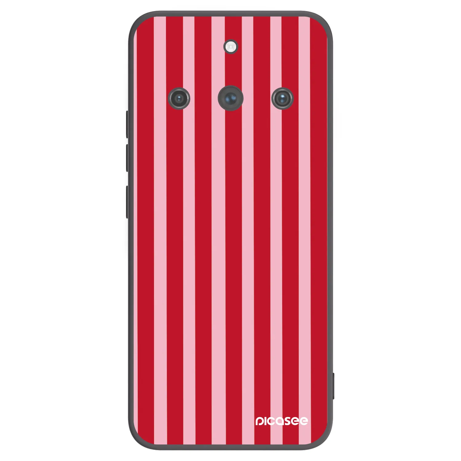 Picasee fekete szilikon tok az alábbi mobiltelefonokra Realme 11 Pro+ - Lines red