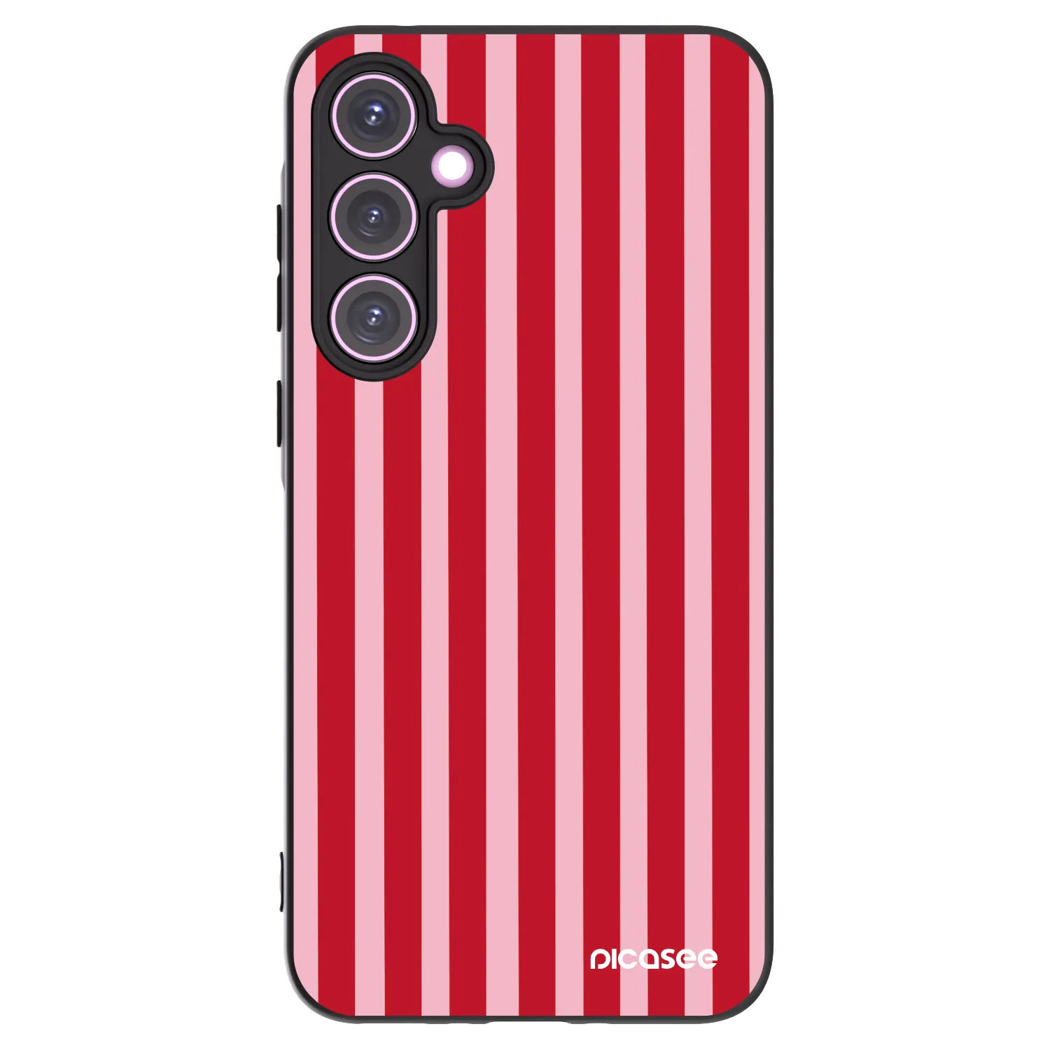 Picasee fekete szilikon tok az alábbi mobiltelefonokra Samsung Galaxy A35 5G A356B - Lines red