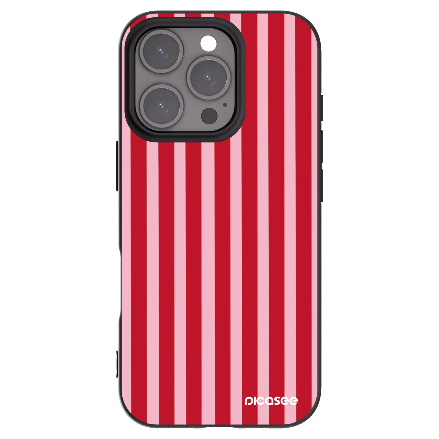 Picasee fekete szilikon tok az alábbi mobiltelefonokra Apple iPhone 16 Pro - Lines red