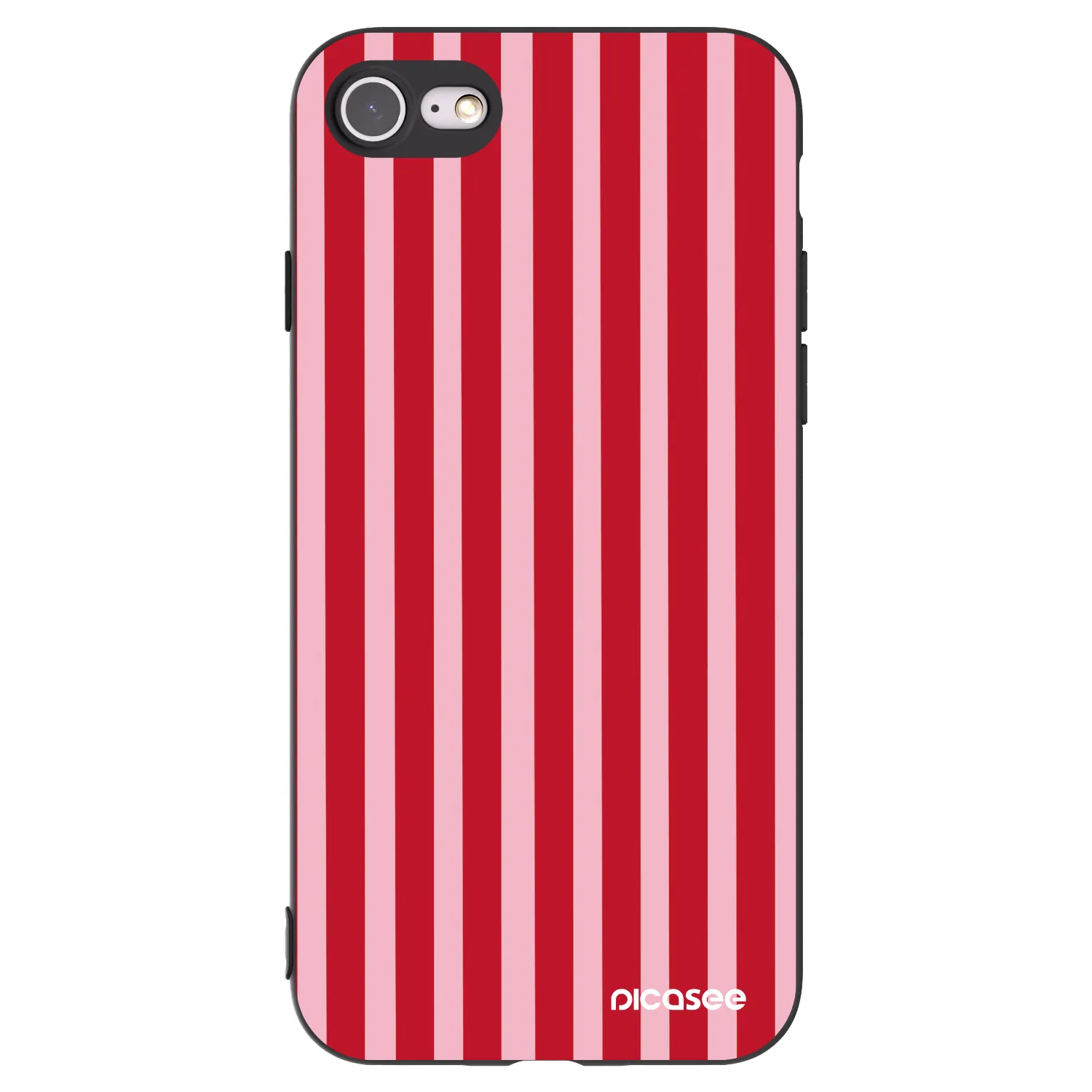 Picasee fekete szilikon tok az alábbi mobiltelefonokra Apple iPhone 8 - Lines red