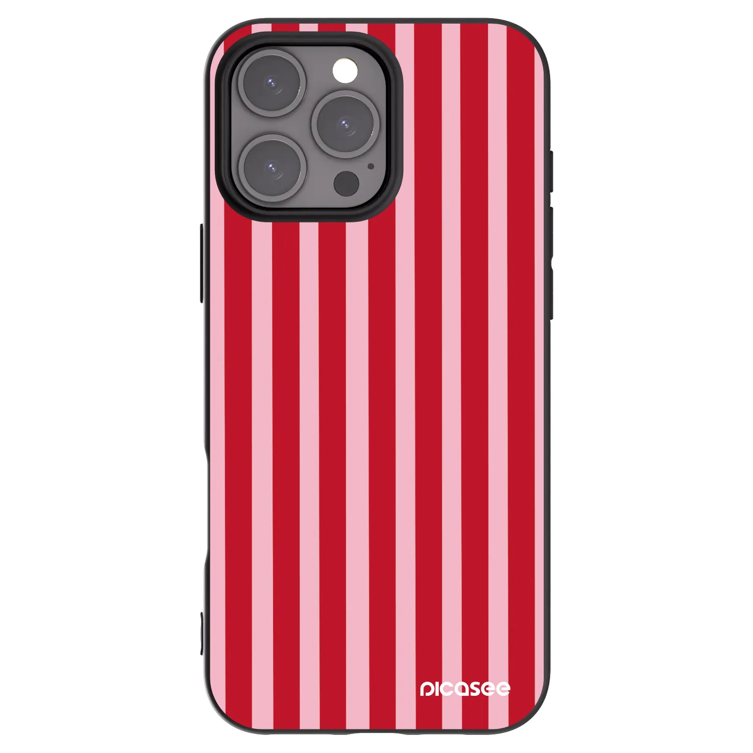 Picasee fekete szilikon tok az alábbi mobiltelefonokra Apple iPhone 16 Pro Max - Lines red