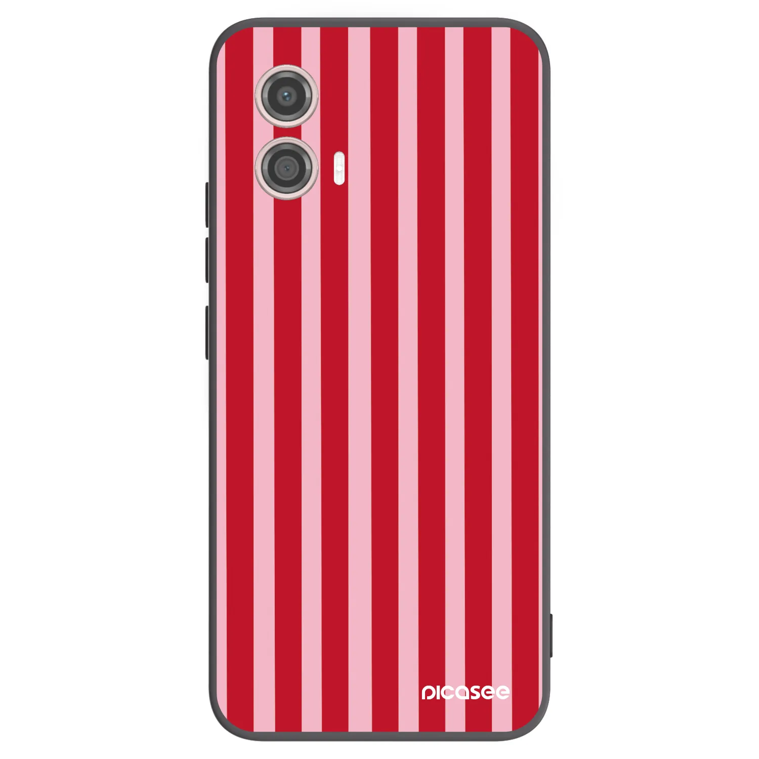 Picasee fekete szilikon tok az alábbi mobiltelefonokra Motorola Moto G53 5G - Lines red