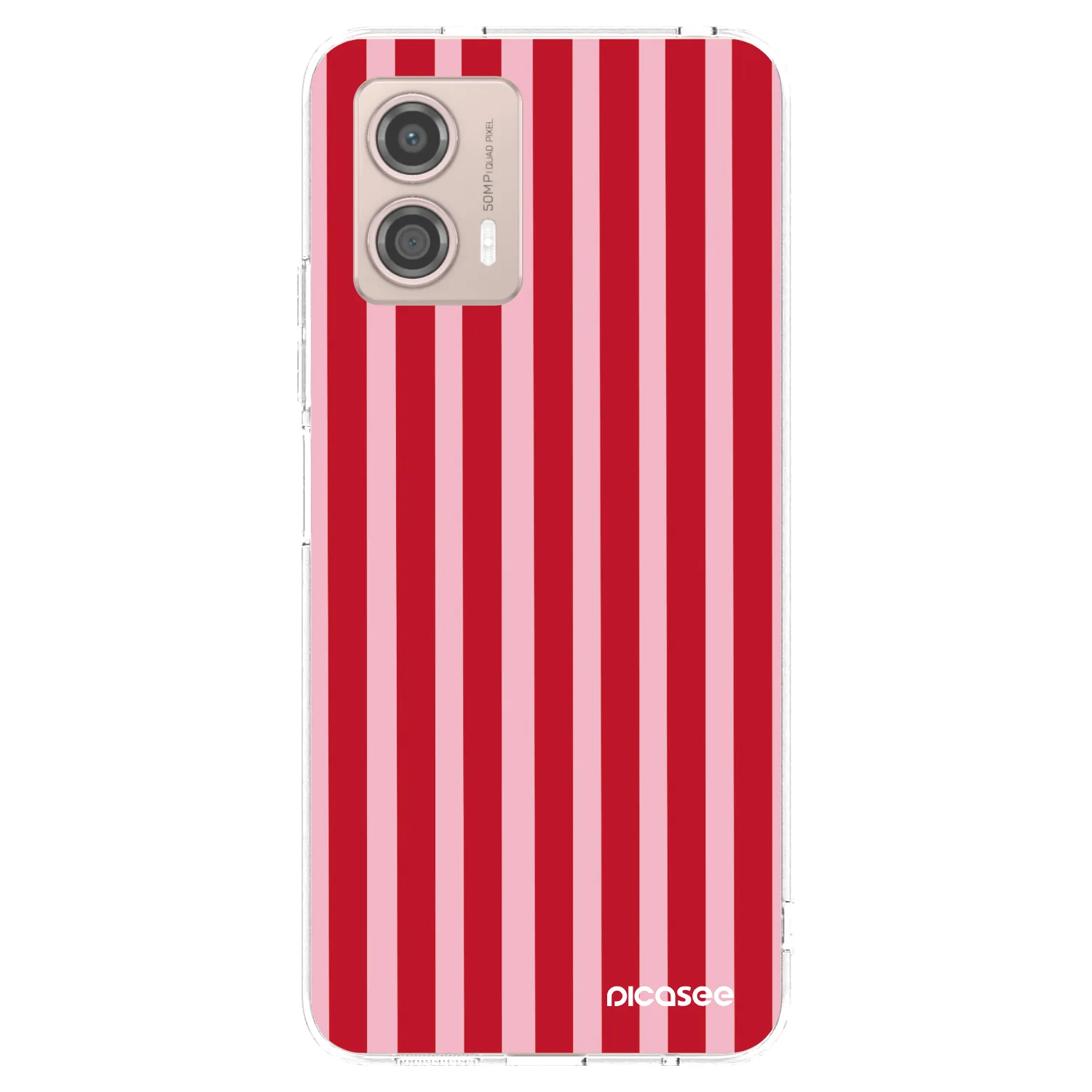 Picasee átlátszó szilikon tok az alábbi mobiltelefonokra Motorola Moto G53 5G - Lines red