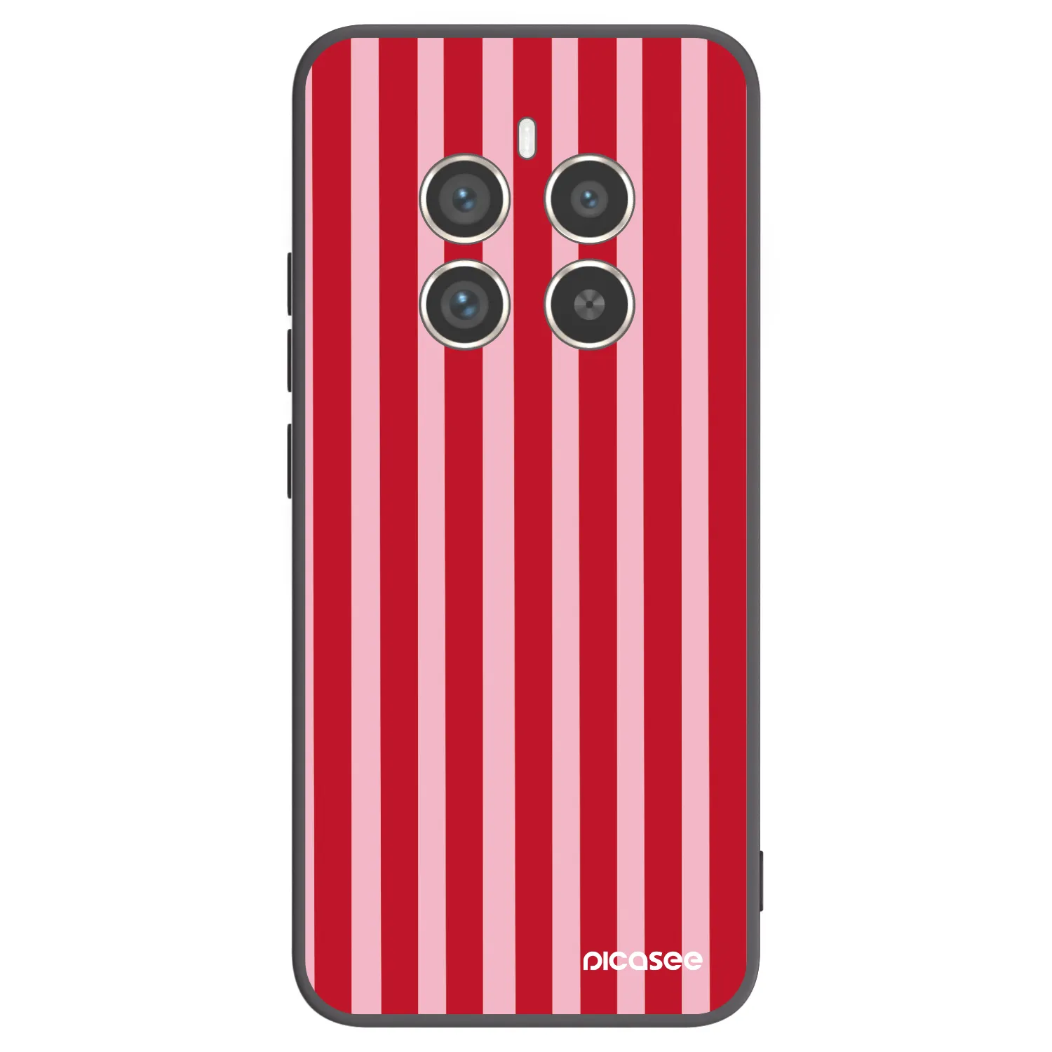 Picasee fekete szilikon tok az alábbi mobiltelefonokra Realme 12 Pro 5G - Lines red