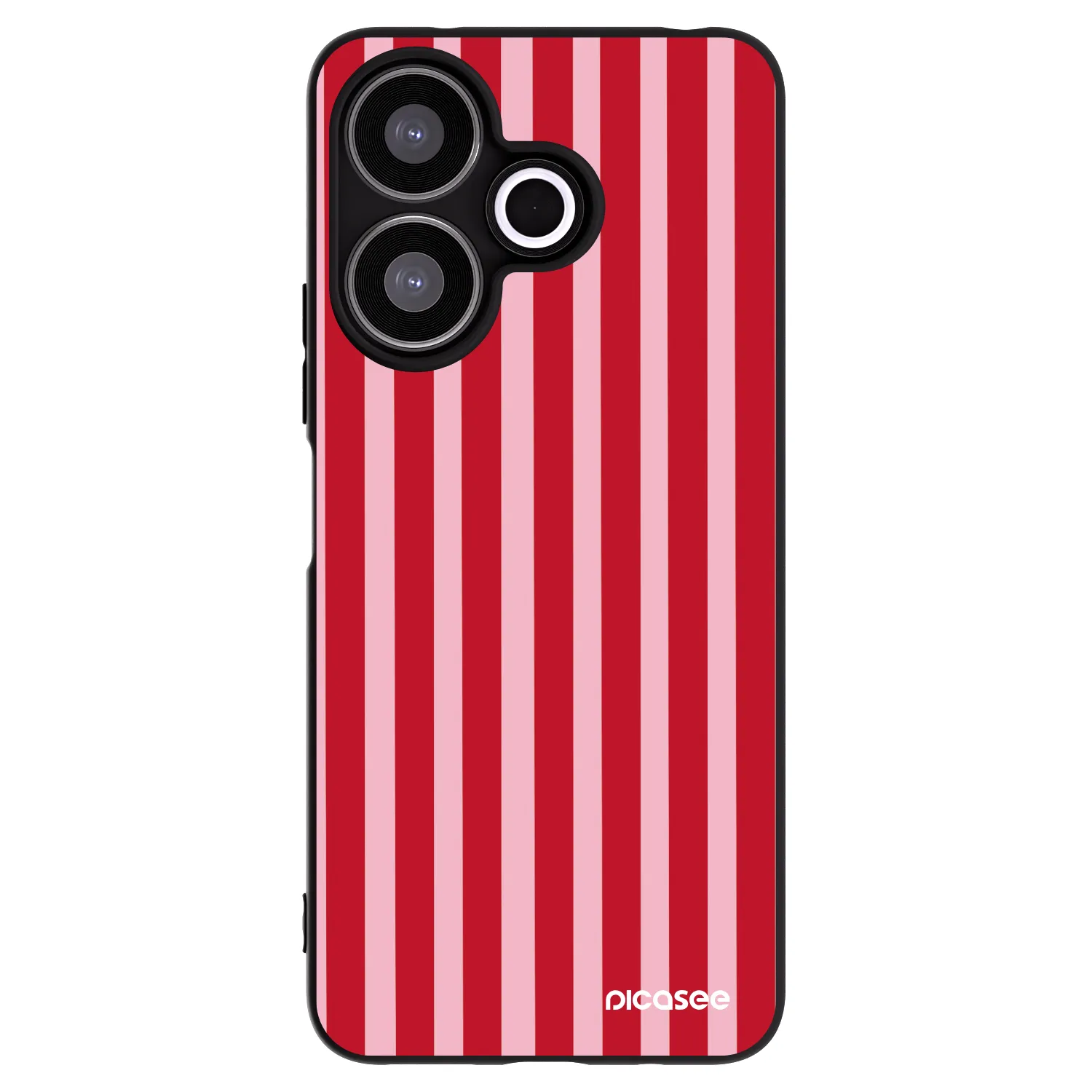 Picasee fekete szilikon tok az alábbi mobiltelefonokra Xiaomi Redmi 13 4G - Lines red