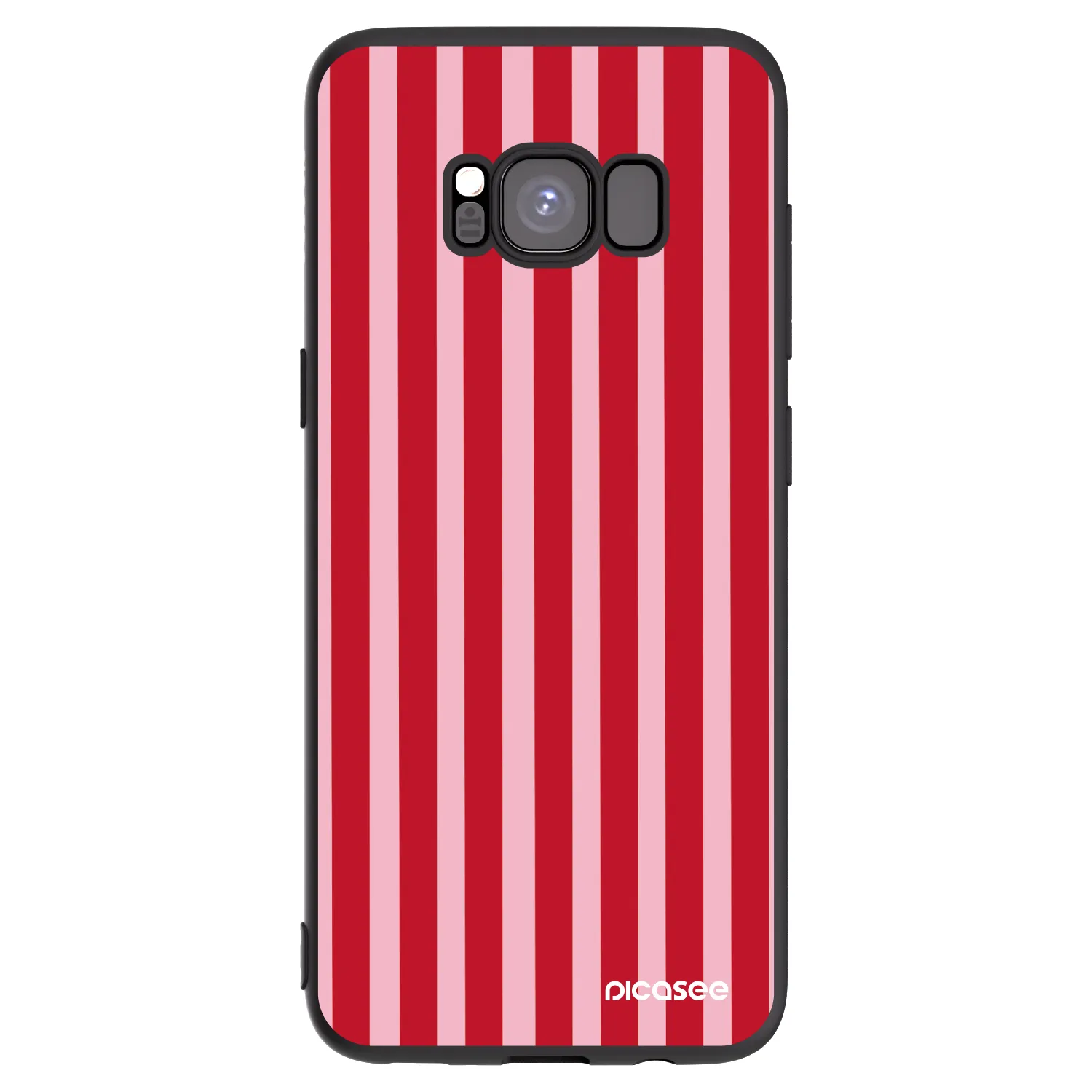 Picasee fekete szilikon tok az alábbi mobiltelefonokra Samsung Galaxy S8 G950F - Lines red