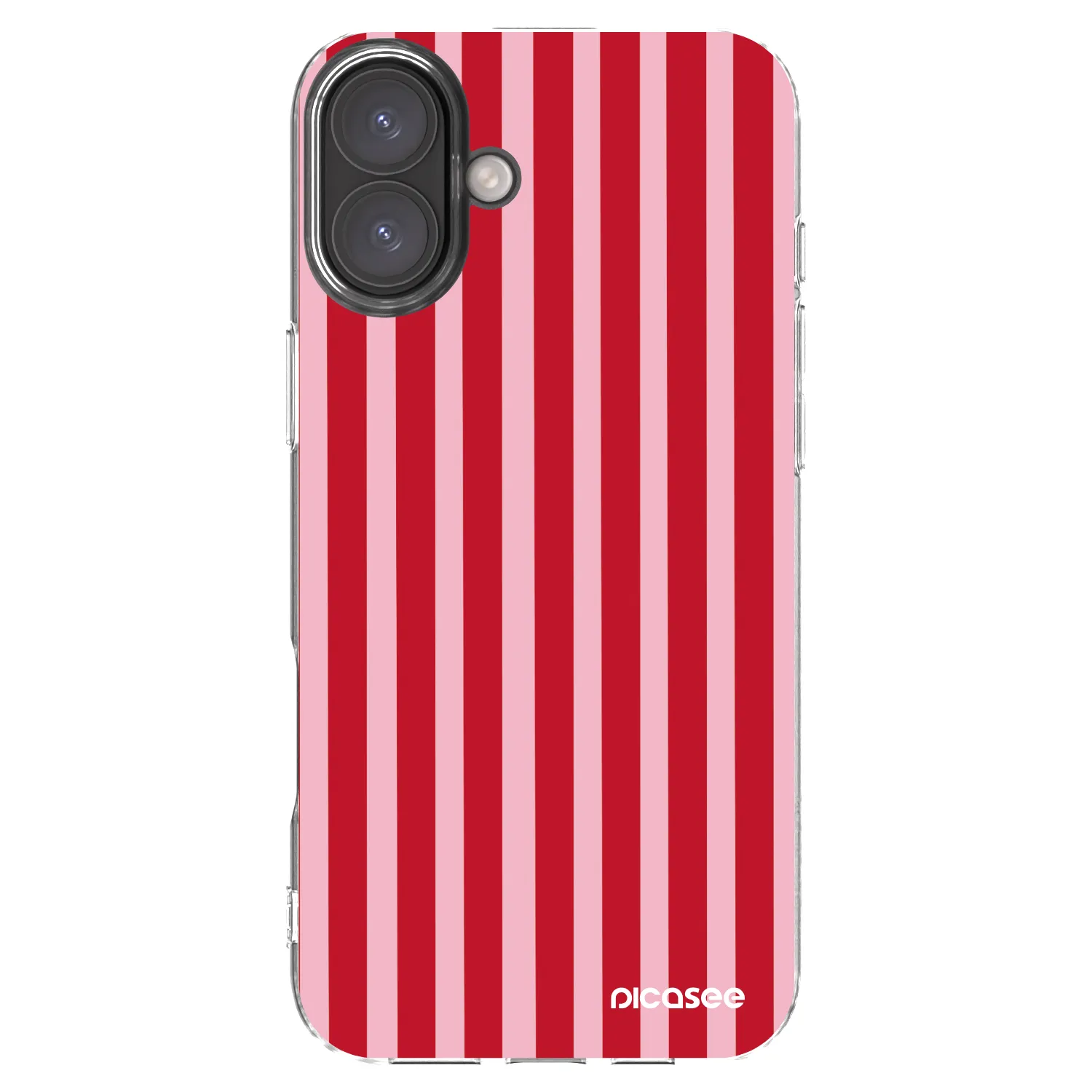 Picasee átlátszó szilikon tok az alábbi mobiltelefonokra Apple iPhone 16 Plus - Lines red