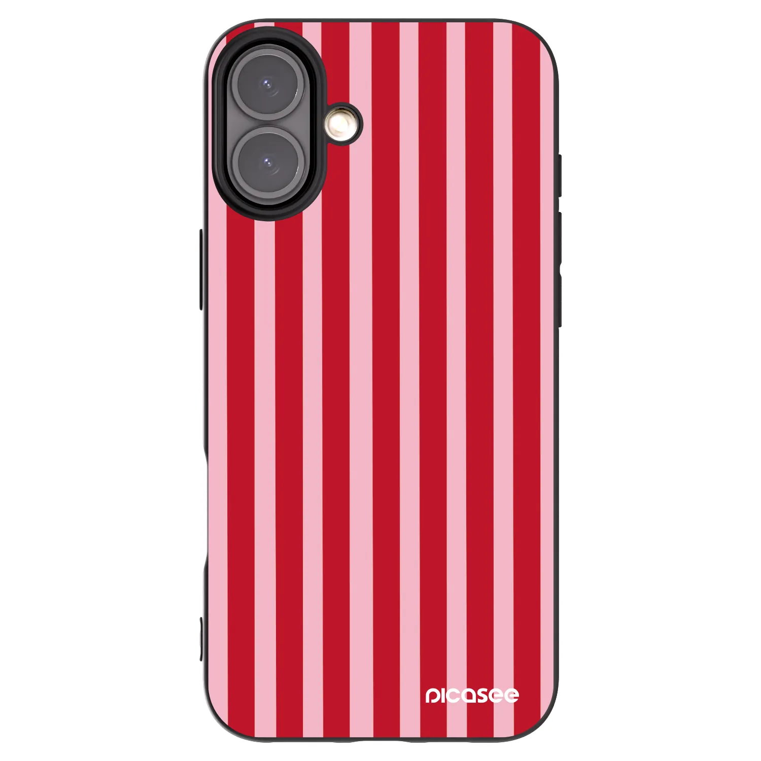 Picasee fekete szilikon tok az alábbi mobiltelefonokra Apple iPhone 16 Plus - Lines red