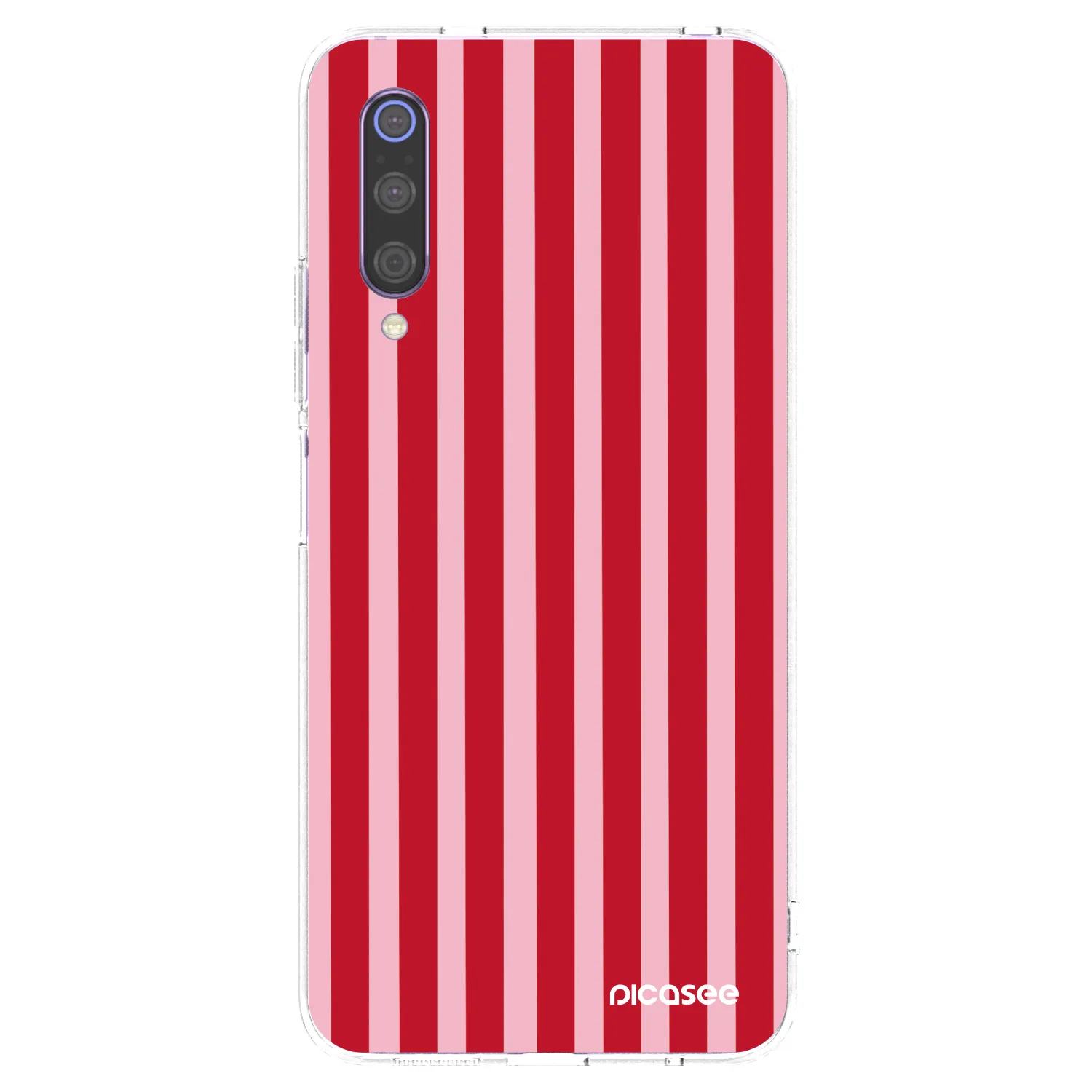 Picasee átlátszó szilikon tok az alábbi mobiltelefonokra Xiaomi Mi 9 - Lines red
