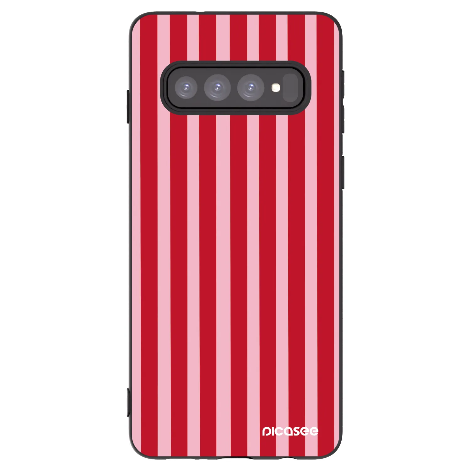Picasee fekete szilikon tok az alábbi mobiltelefonokra Samsung Galaxy S10 G973 - Lines red