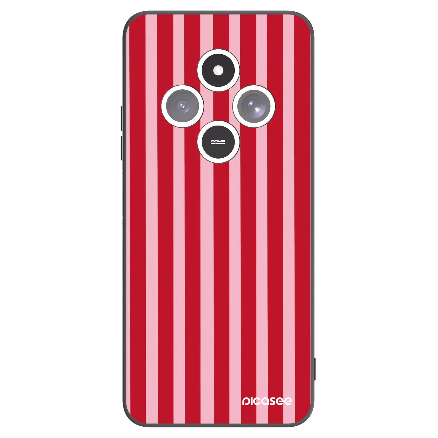 Picasee fekete szilikon tok az alábbi mobiltelefonokra Xiaomi Redmi 14C - Lines red