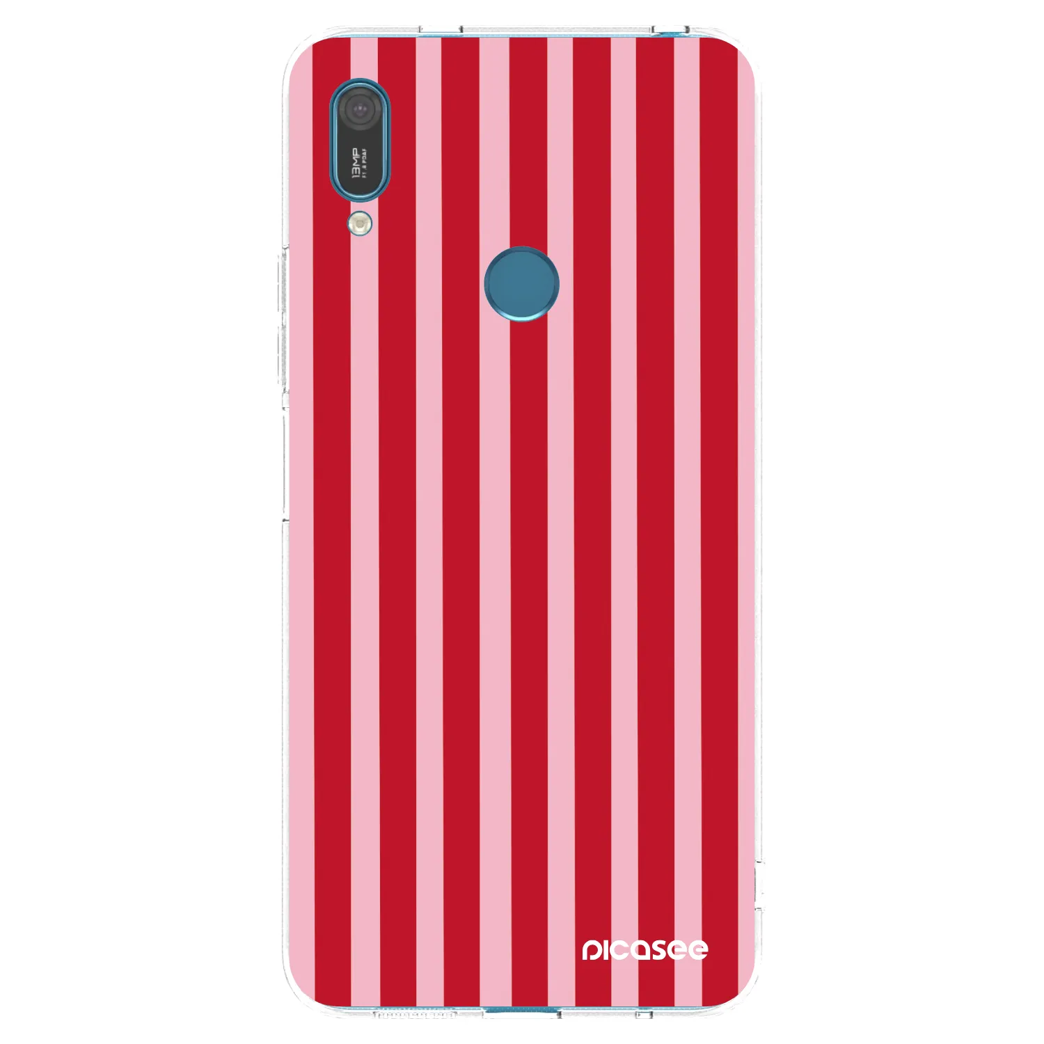 Picasee átlátszó szilikon tok az alábbi mobiltelefonokra Huawei Y7 2019 - Lines red