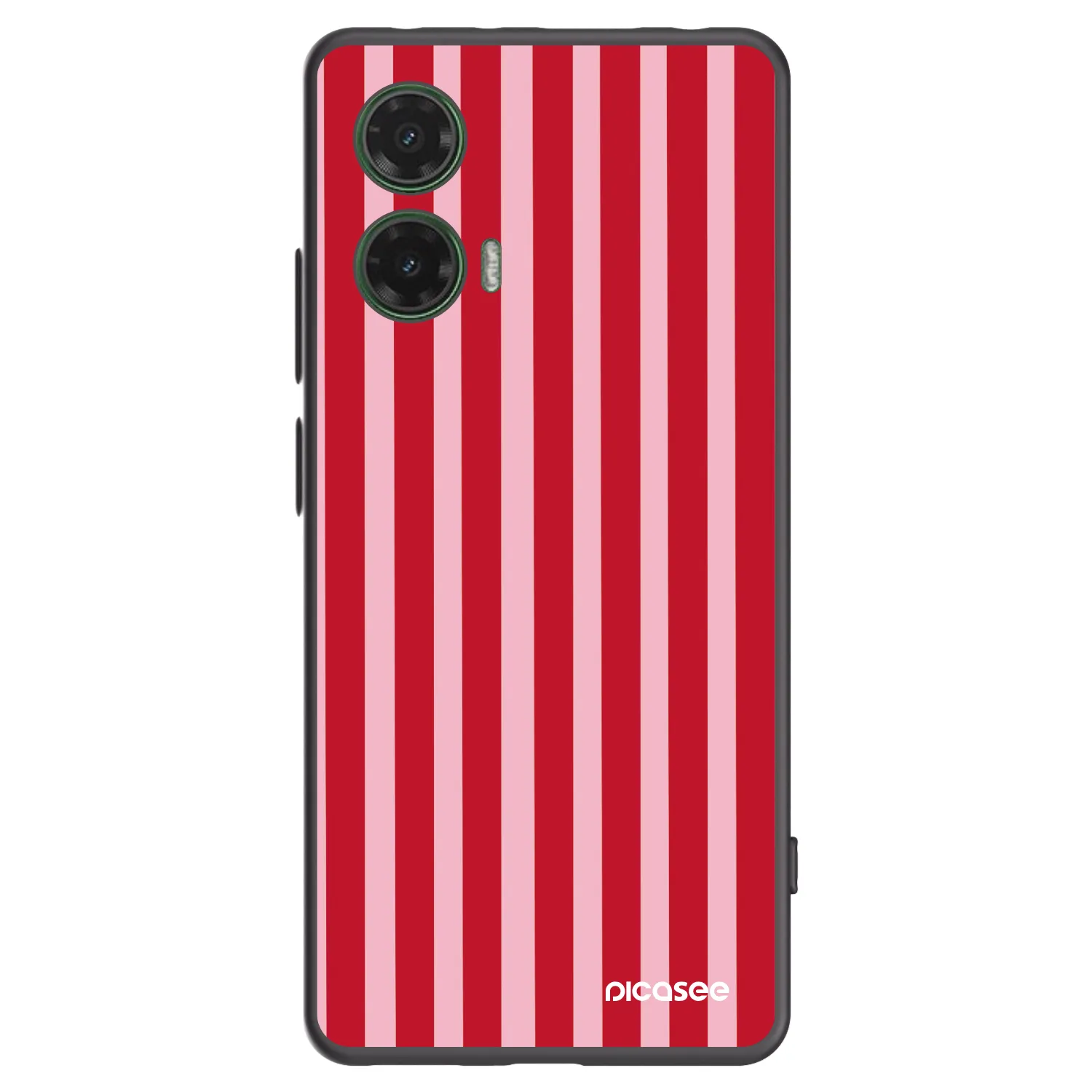 Picasee fekete szilikon tok az alábbi mobiltelefonokra Motorola Moto G35 5G - Lines red