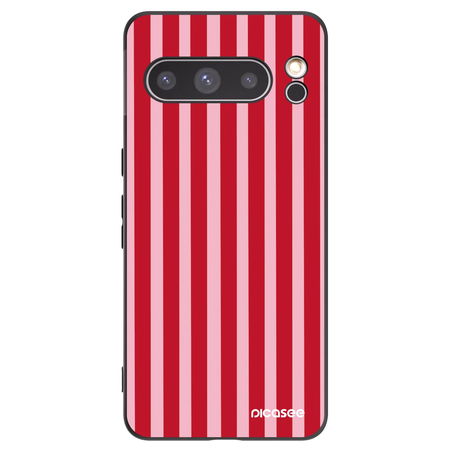 Picasee fekete szilikon tok az alábbi mobiltelefonokra Google Pixel 8 Pro - Lines red