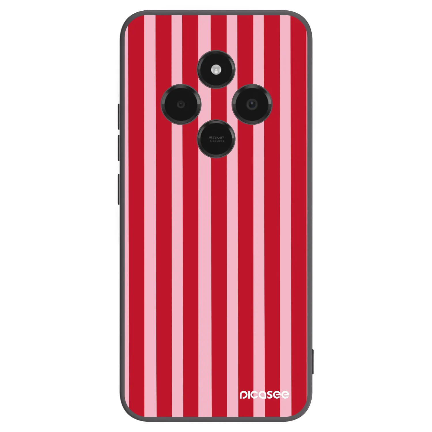 Picasee fekete szilikon tok az alábbi mobiltelefonokra Xiaomi Poco C75 - Lines red