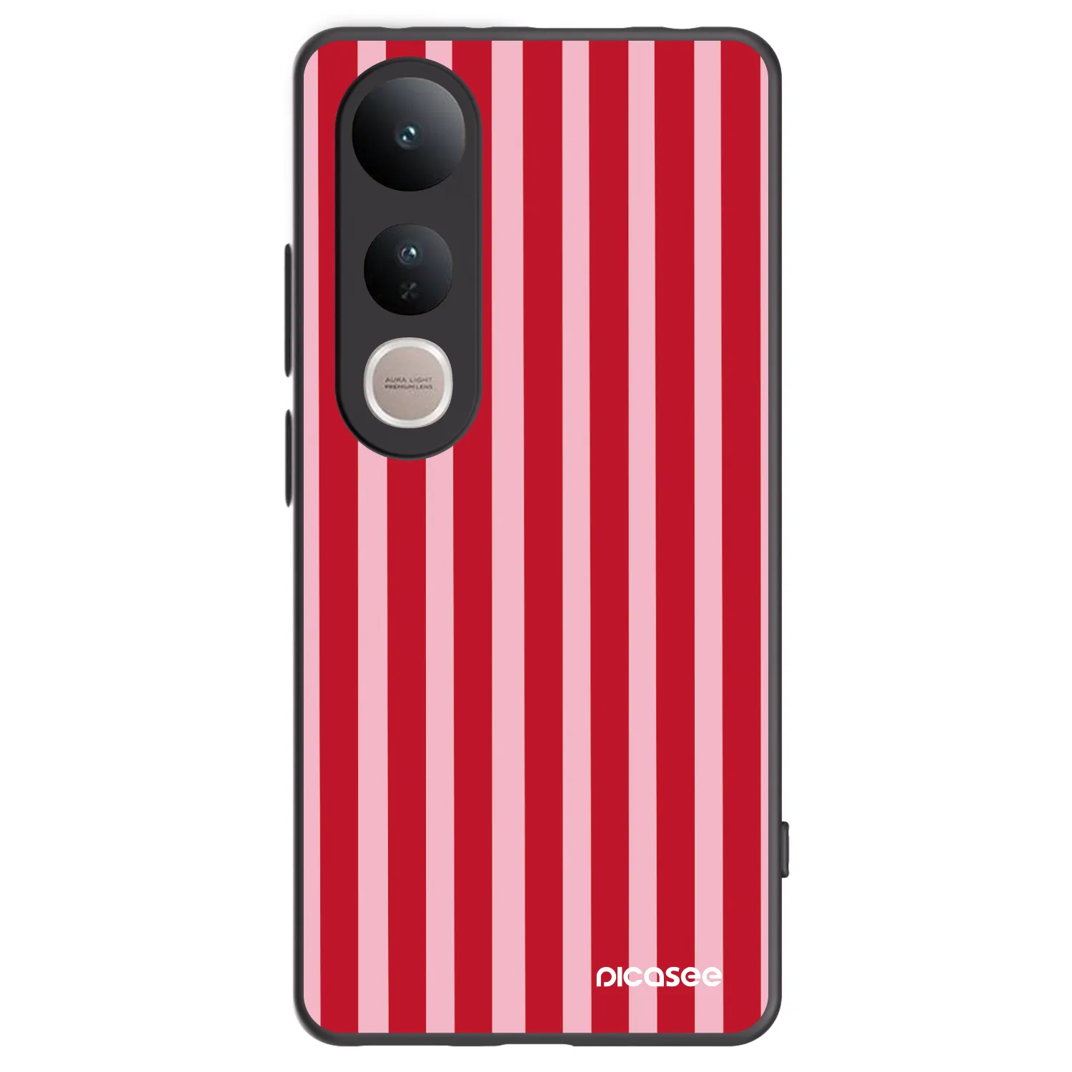 Picasee fekete szilikon tok az alábbi mobiltelefonokra Vivo V50 Lite 5G - Lines red