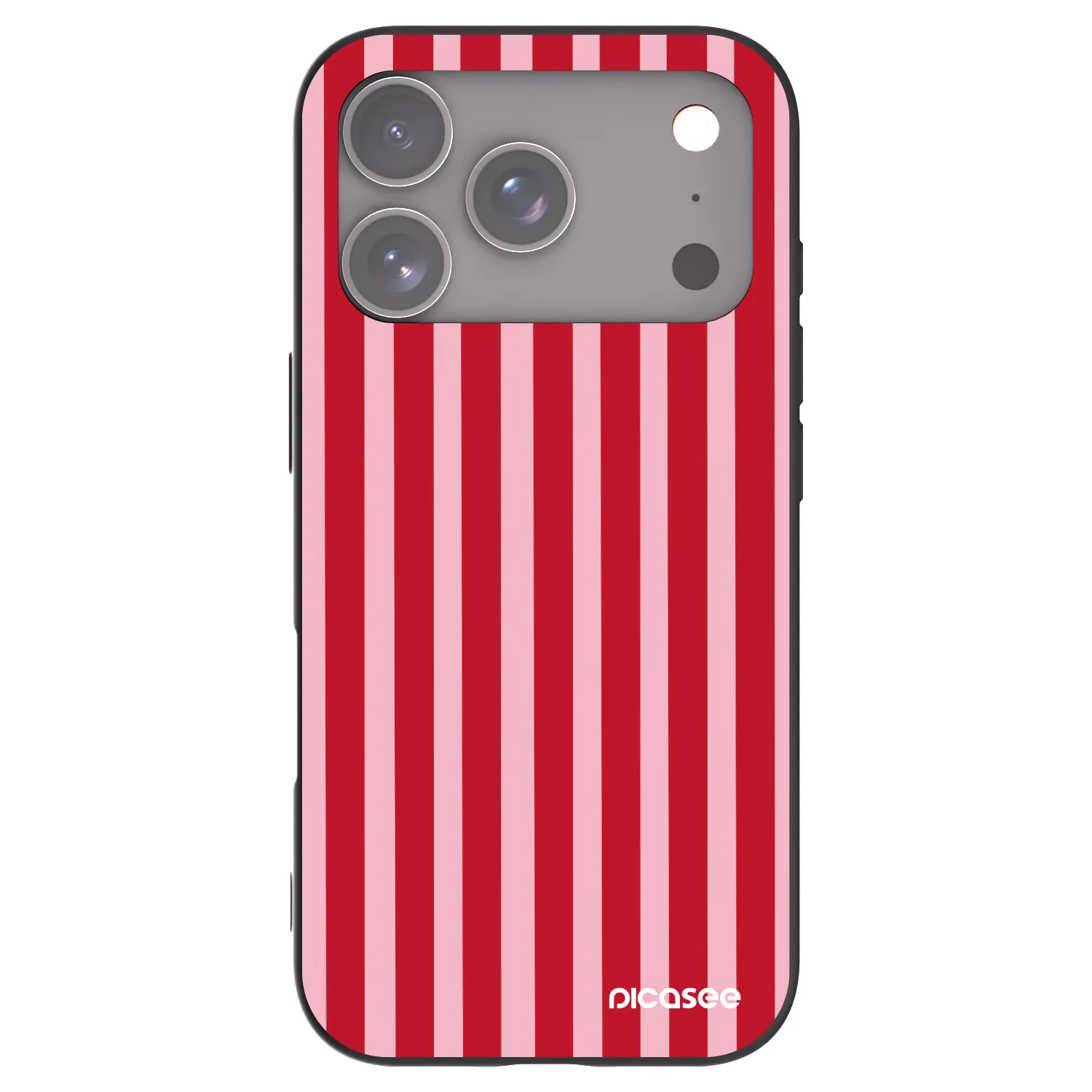 Picasee fekete szilikon tok az alábbi mobiltelefonokra Apple iPhone 17 Pro - Lines red