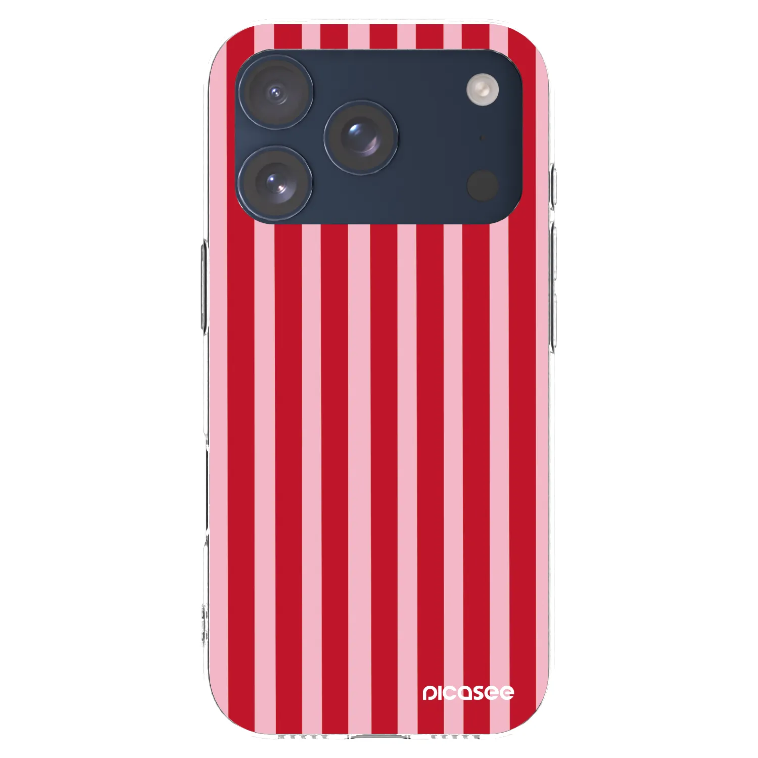 Picasee átlátszó szilikon tok az alábbi mobiltelefonokra Apple iPhone 17 Pro - Lines red
