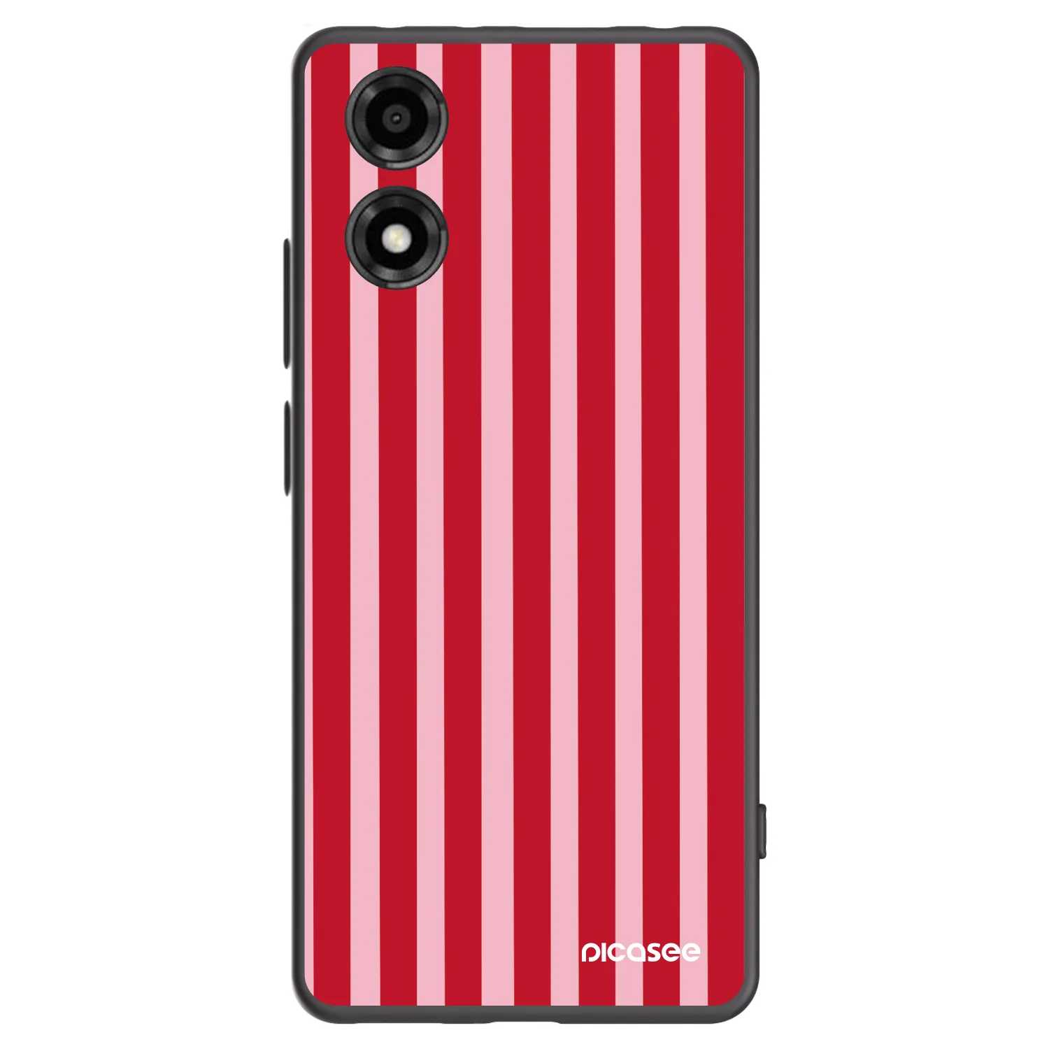 Picasee fekete szilikon tok az alábbi mobiltelefonokra Motorola Moto E14 - Lines red