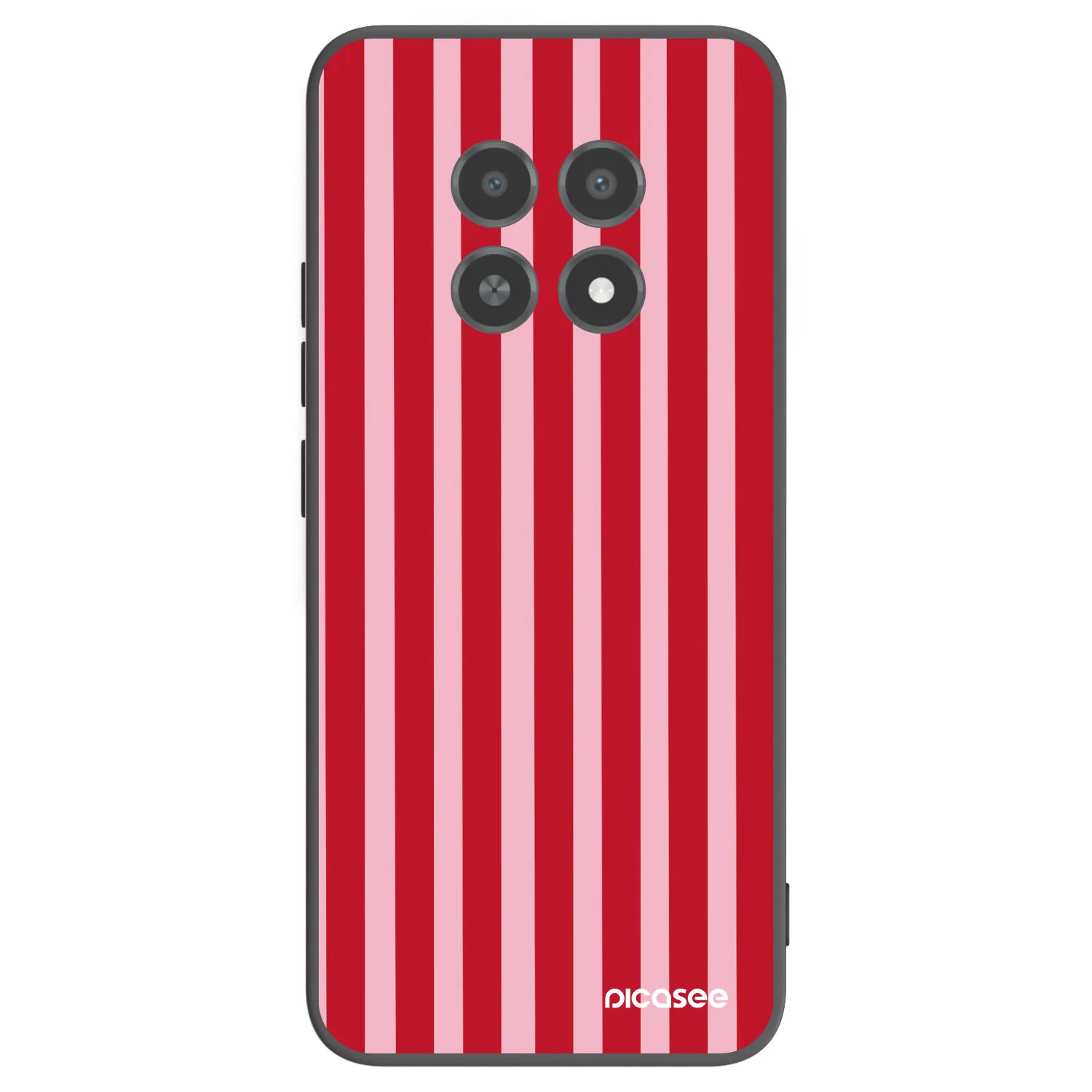 Picasee fekete szilikon tok az alábbi mobiltelefonokra Realme 12X - Lines red