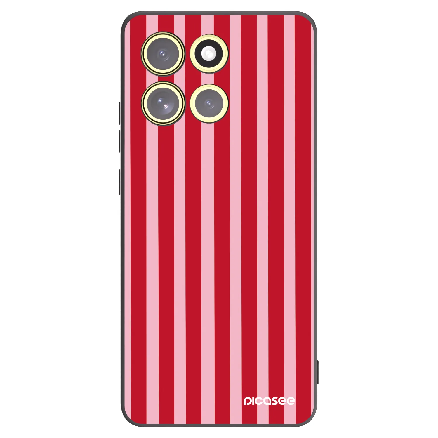 Picasee fekete szilikon tok az alábbi mobiltelefonokra Motorola Moto G86 5G - Lines red