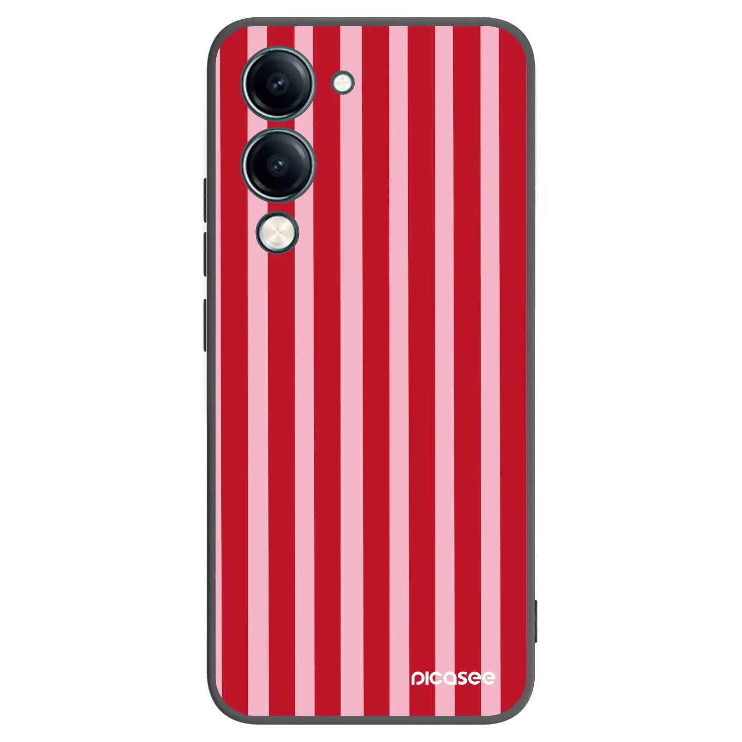 Picasee fekete szilikon tok az alábbi mobiltelefonokra Vivo Y29s 5G - Lines red