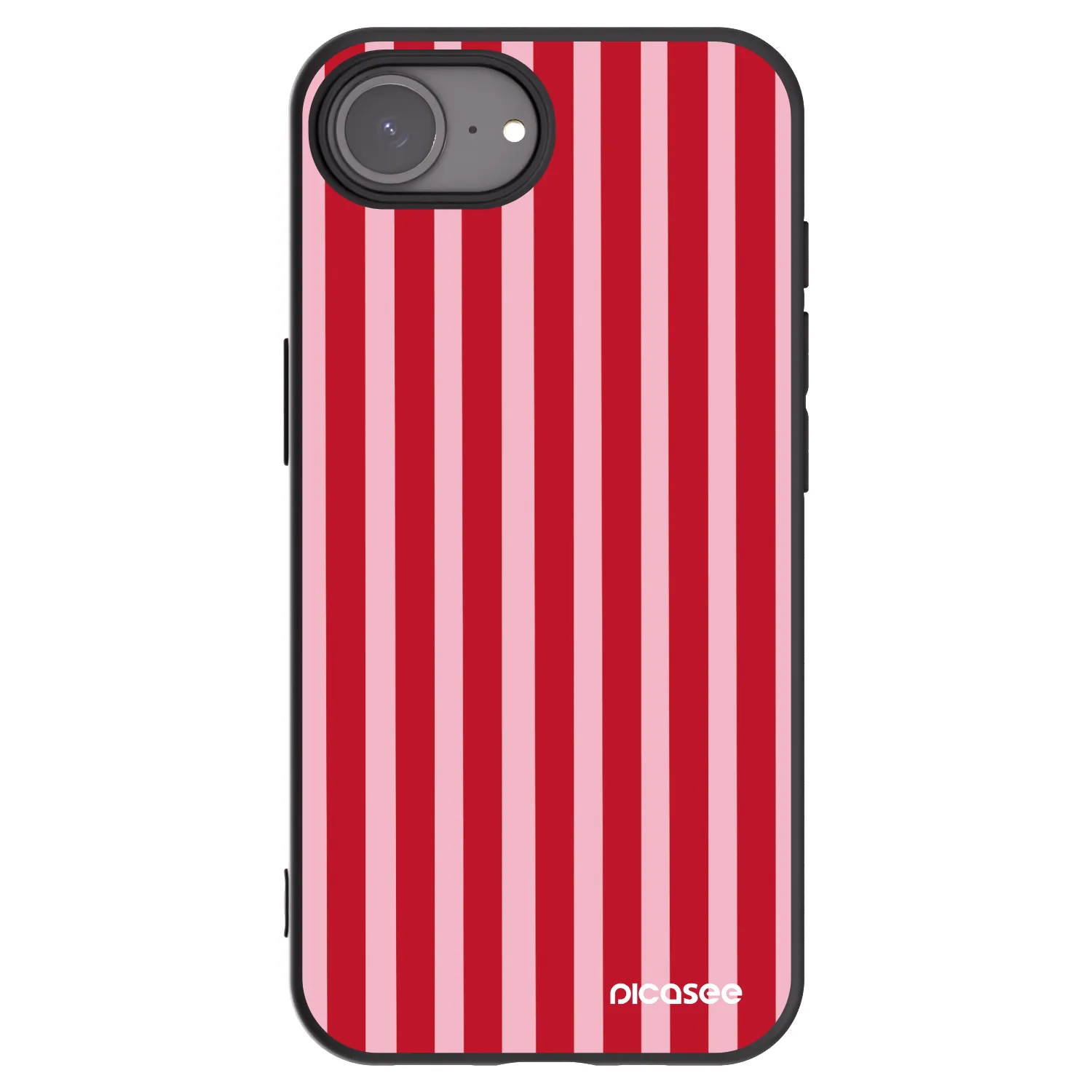 Picasee fekete szilikon tok az alábbi mobiltelefonokra Apple iPhone 17e - Lines red