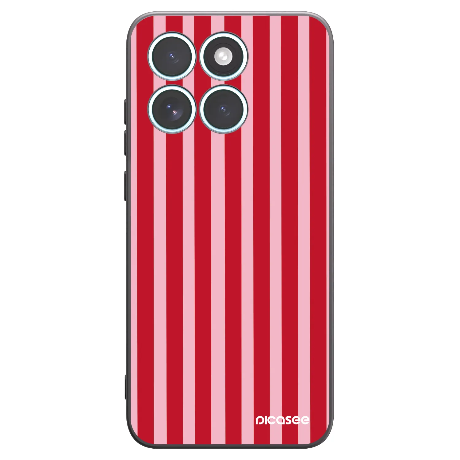 Picasee fekete szilikon tok az alábbi mobiltelefonokra Motorola Edge 70 Fusion - Lines red