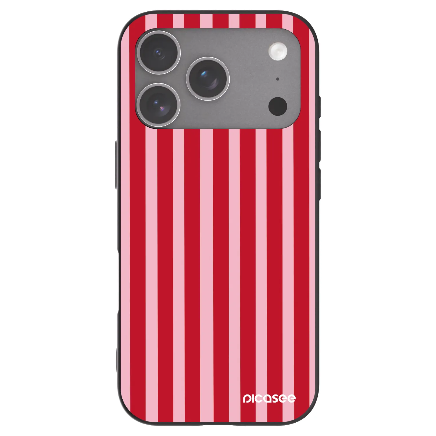 Picasee fekete szilikon tok az alábbi mobiltelefonokra Apple iPhone 18 Pro - Lines red