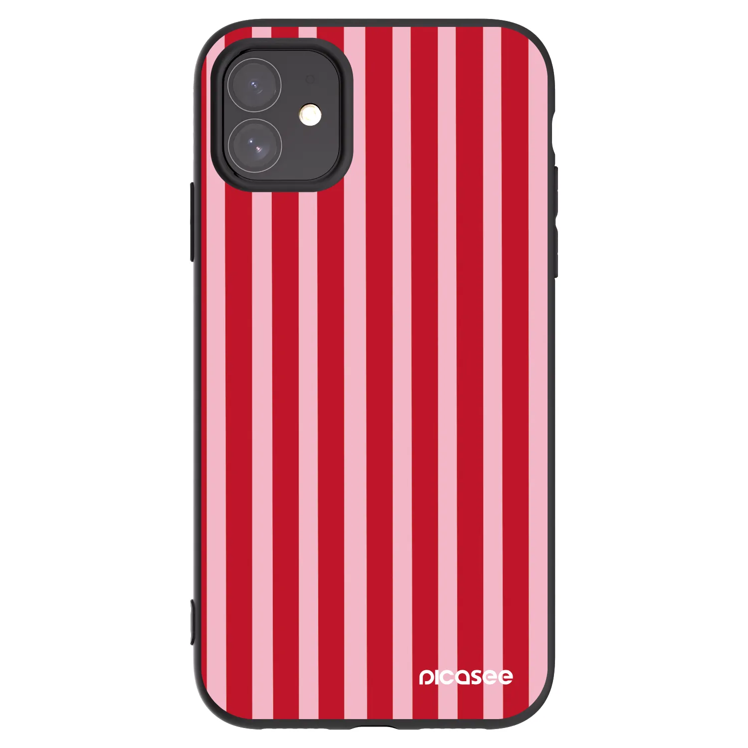 Picasee fekete szilikon tok az alábbi mobiltelefonokra Apple iPhone 11 - Lines red