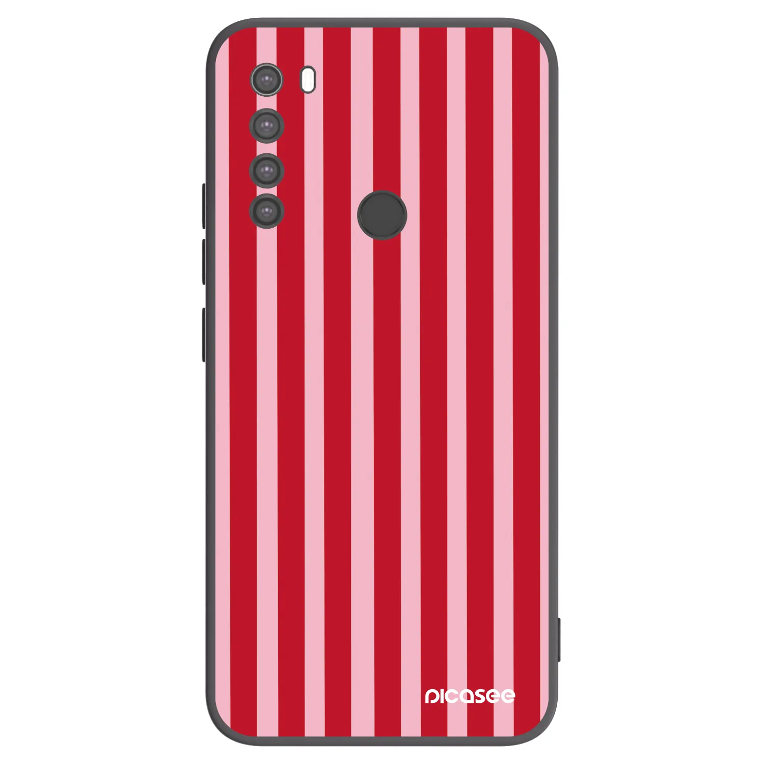 Picasee fekete szilikon tok az alábbi mobiltelefonokra Xiaomi Redmi Note 8 - Lines red