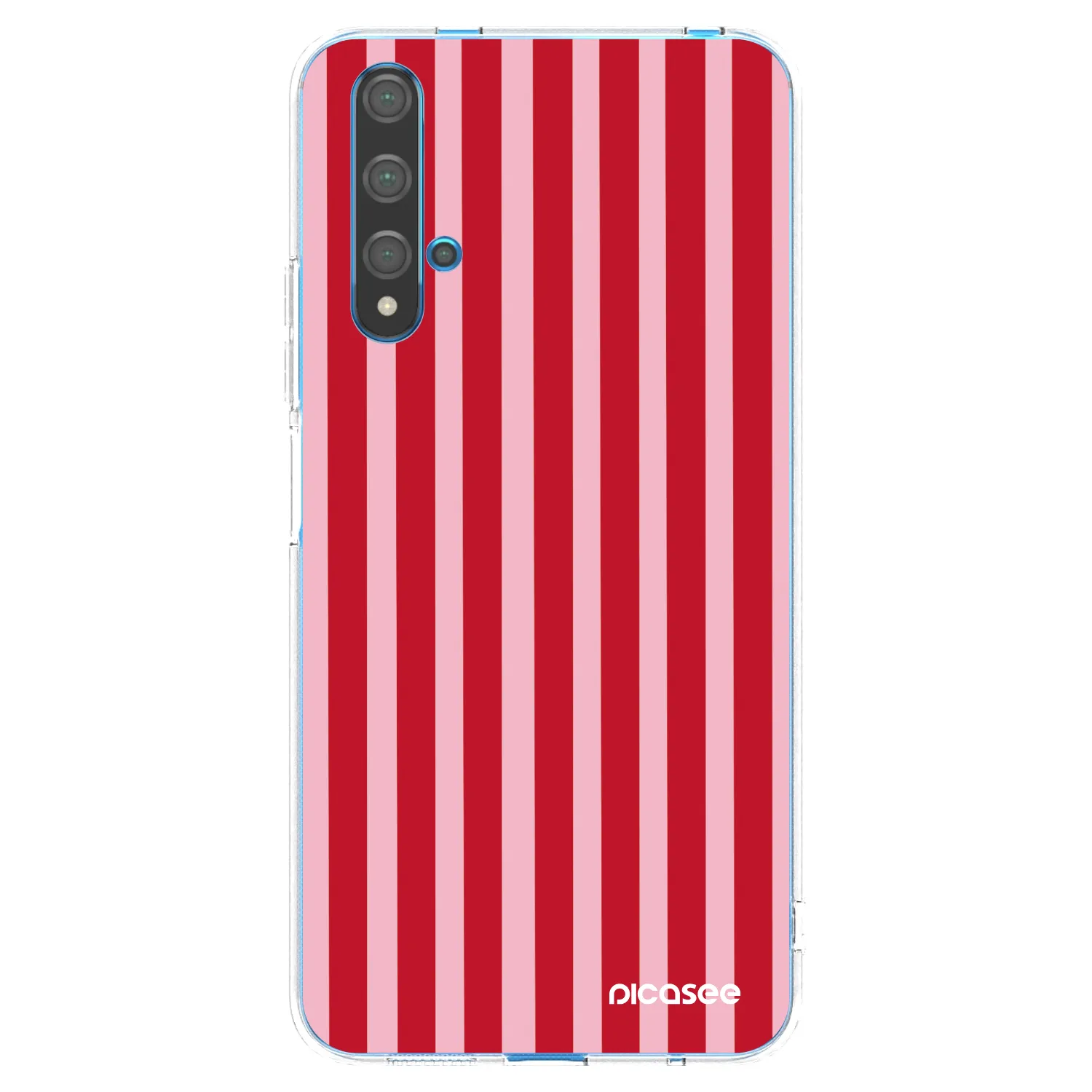 Picasee átlátszó szilikon tok az alábbi mobiltelefonokra Huawei Nova 5T - Lines red