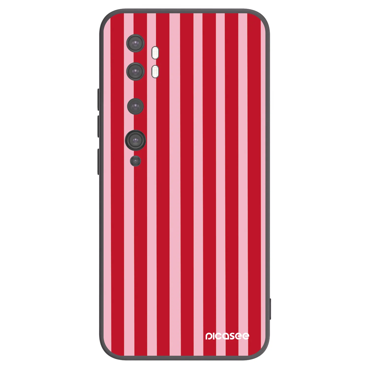 Picasee fekete szilikon tok az alábbi mobiltelefonokra Xiaomi Mi Note 10 (Pro) - Lines red