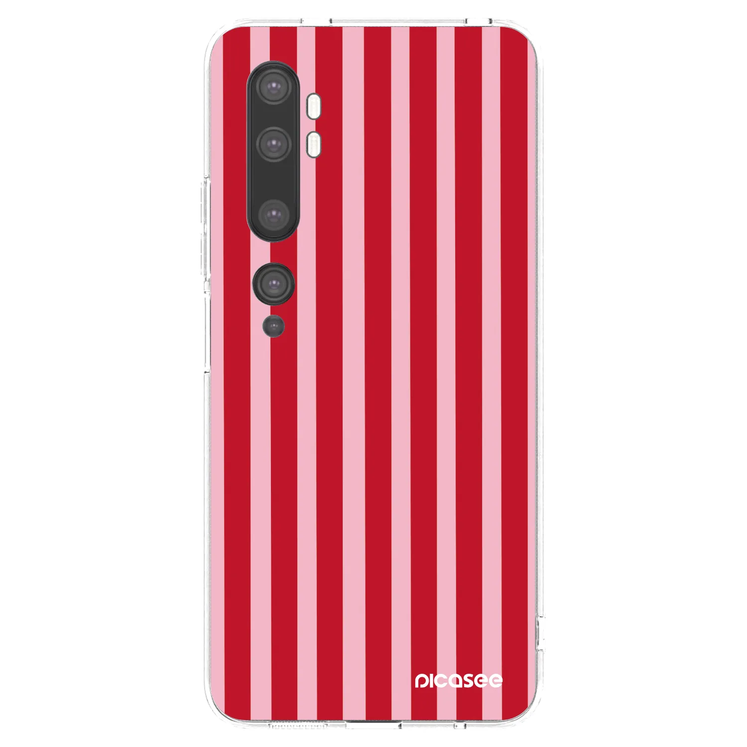 Picasee átlátszó szilikon tok az alábbi mobiltelefonokra Xiaomi Mi Note 10 (Pro) - Lines red