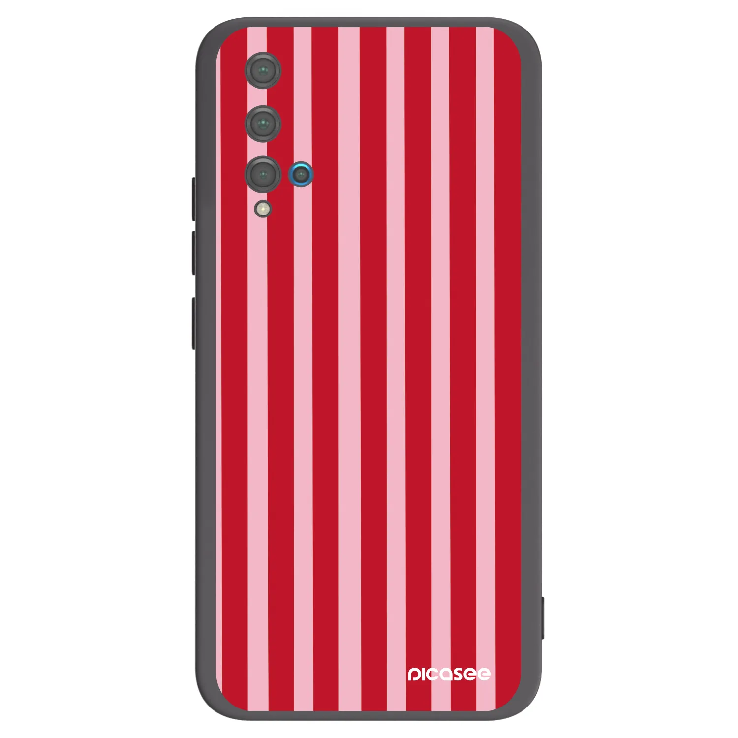 Picasee fekete szilikon tok az alábbi mobiltelefonokra Huawei Nova 5T - Lines red