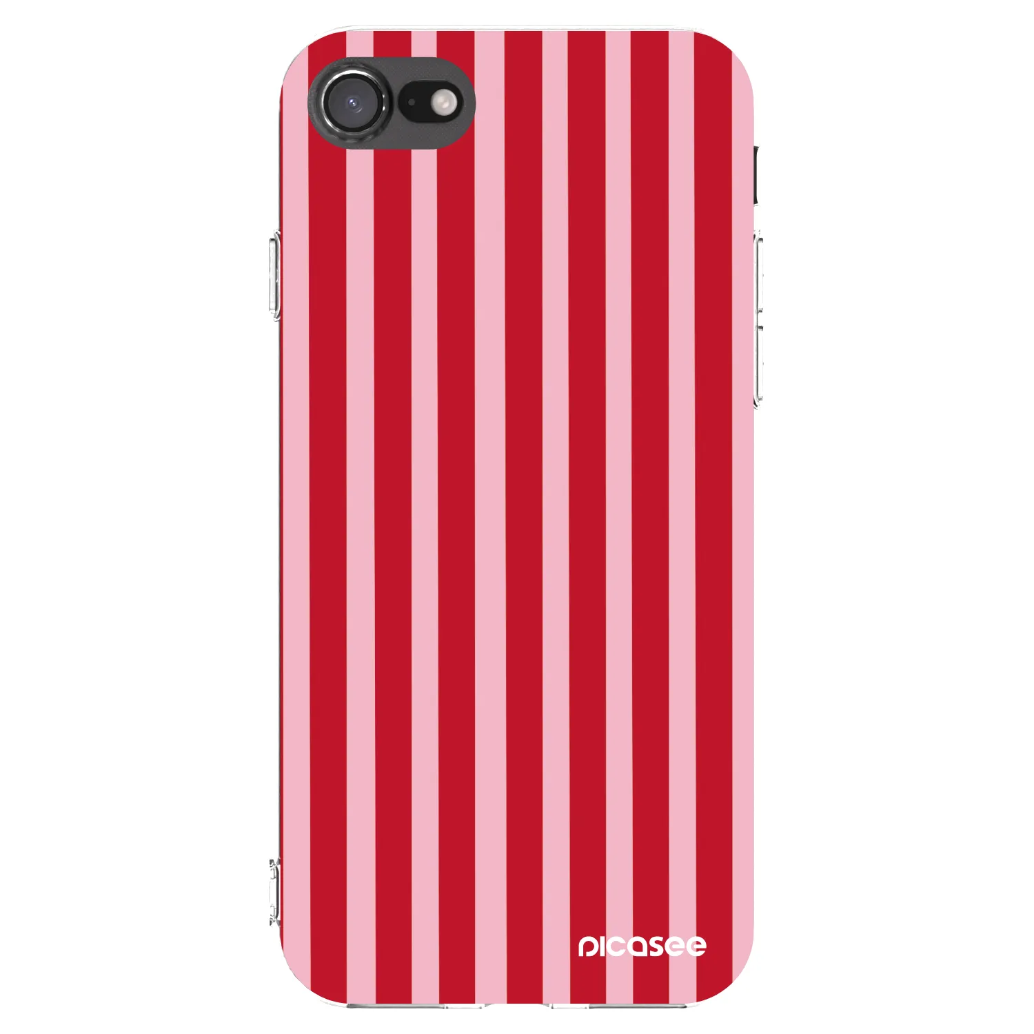 Picasee átlátszó szilikon tok az alábbi mobiltelefonokra Apple iPhone SE 2020 - Lines red