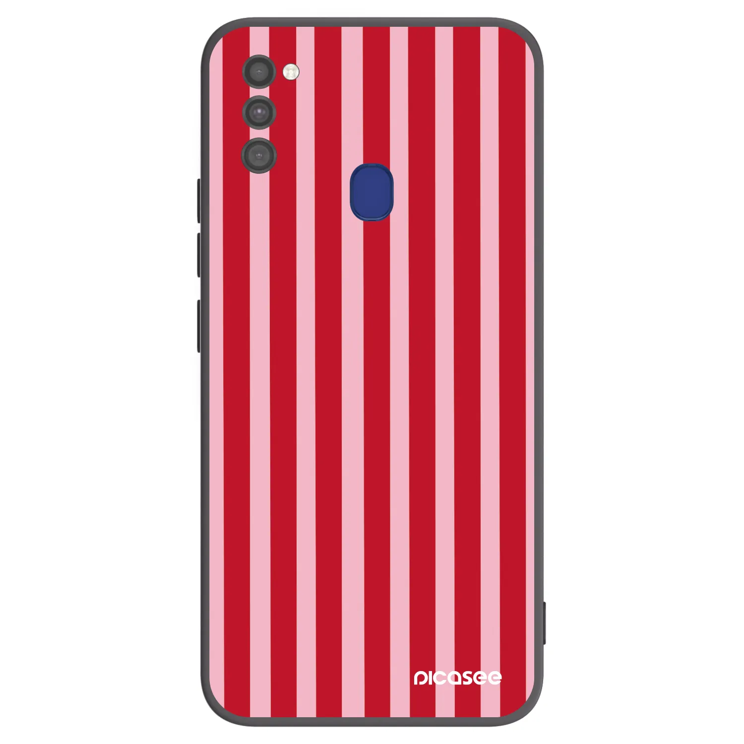Picasee fekete szilikon tok az alábbi mobiltelefonokra Samsung Galaxy M21 M215F - Lines red