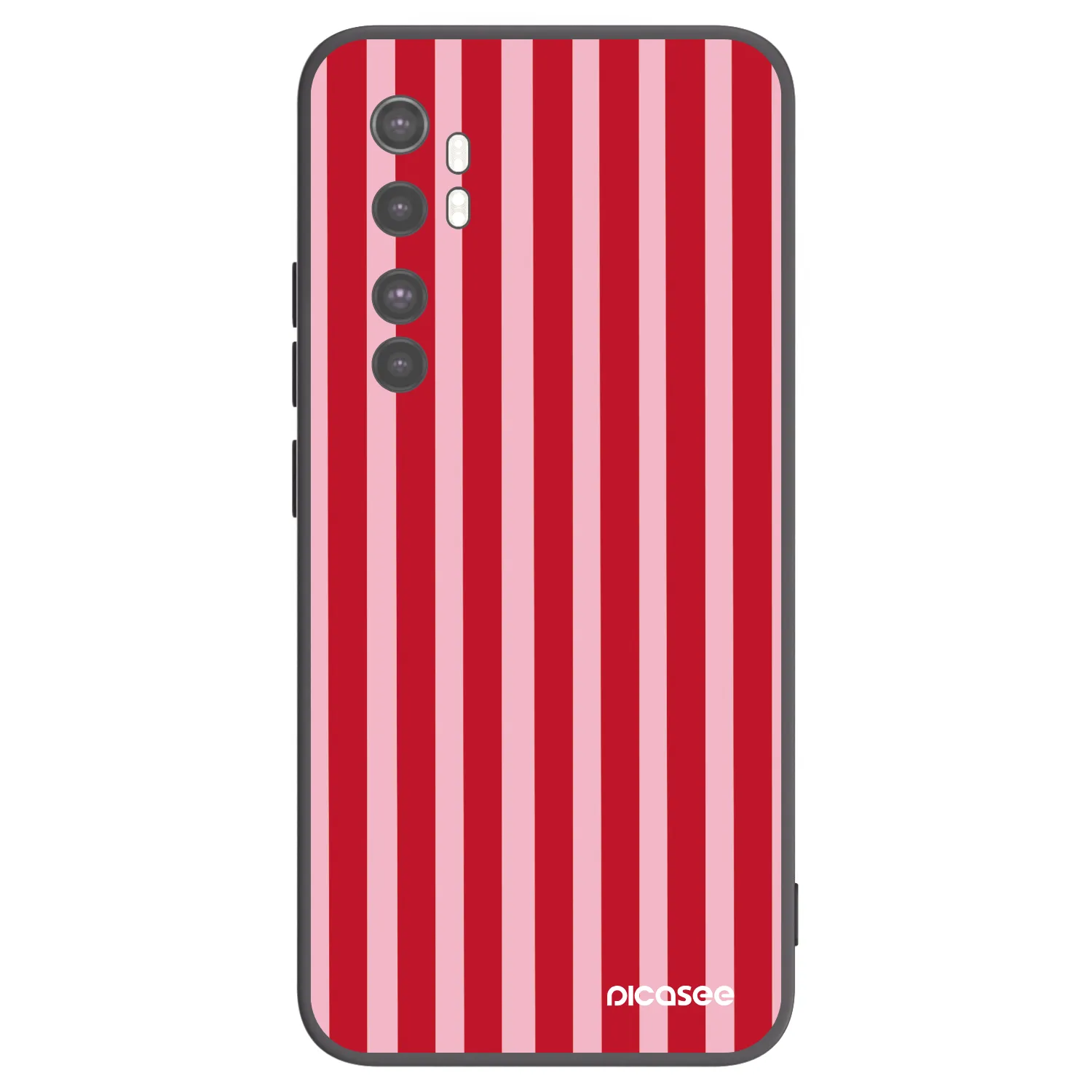 Picasee fekete szilikon tok az alábbi mobiltelefonokra Xiaomi Mi Note 10 Lite - Lines red
